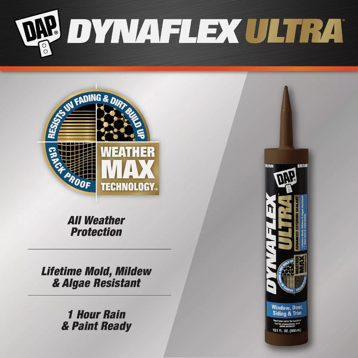 Dap Dynaflex Ultra 10.1 Oz. Brown Advanced Exterior Sealant for Window, Door & Siding