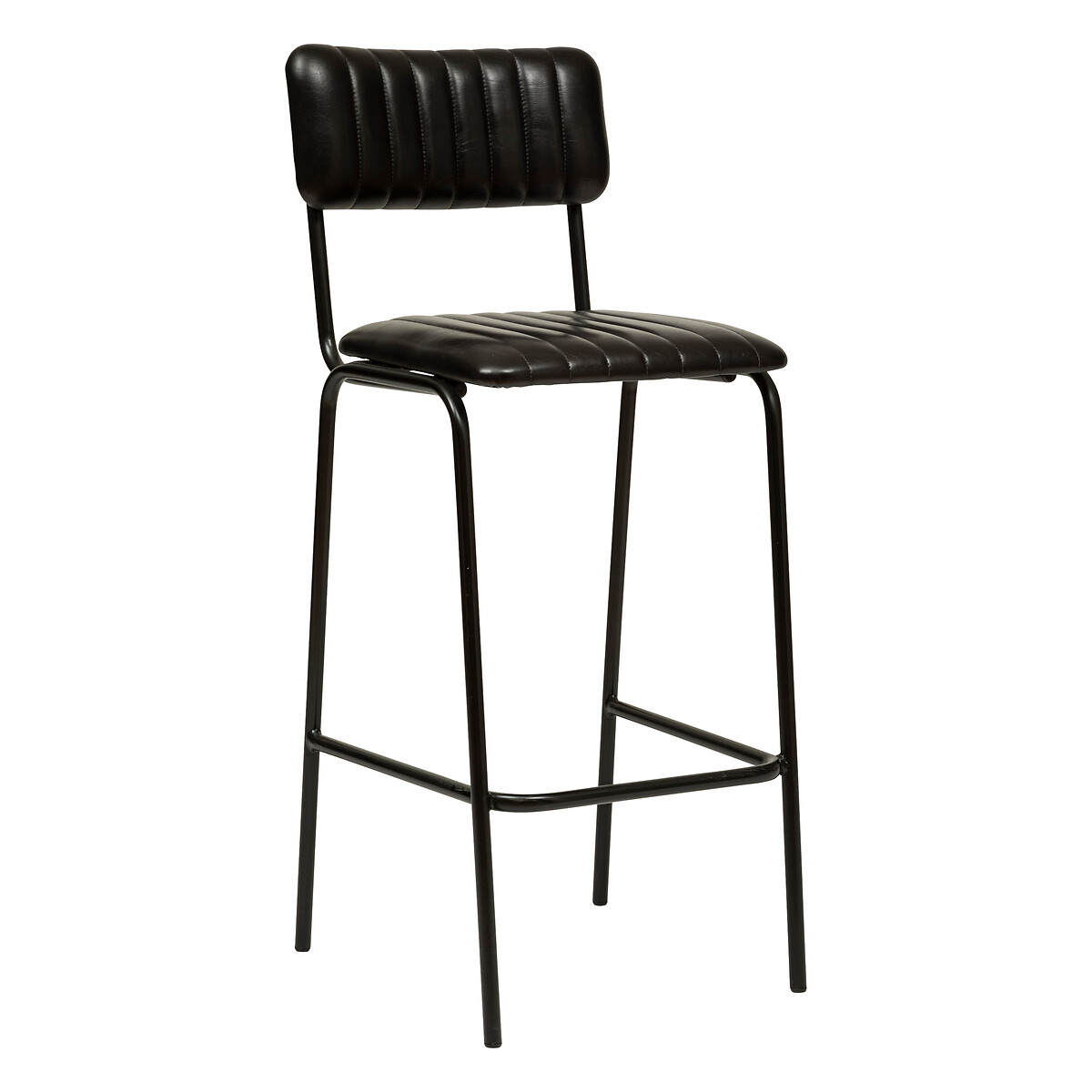 Bar chair "Dario" Leather, Black