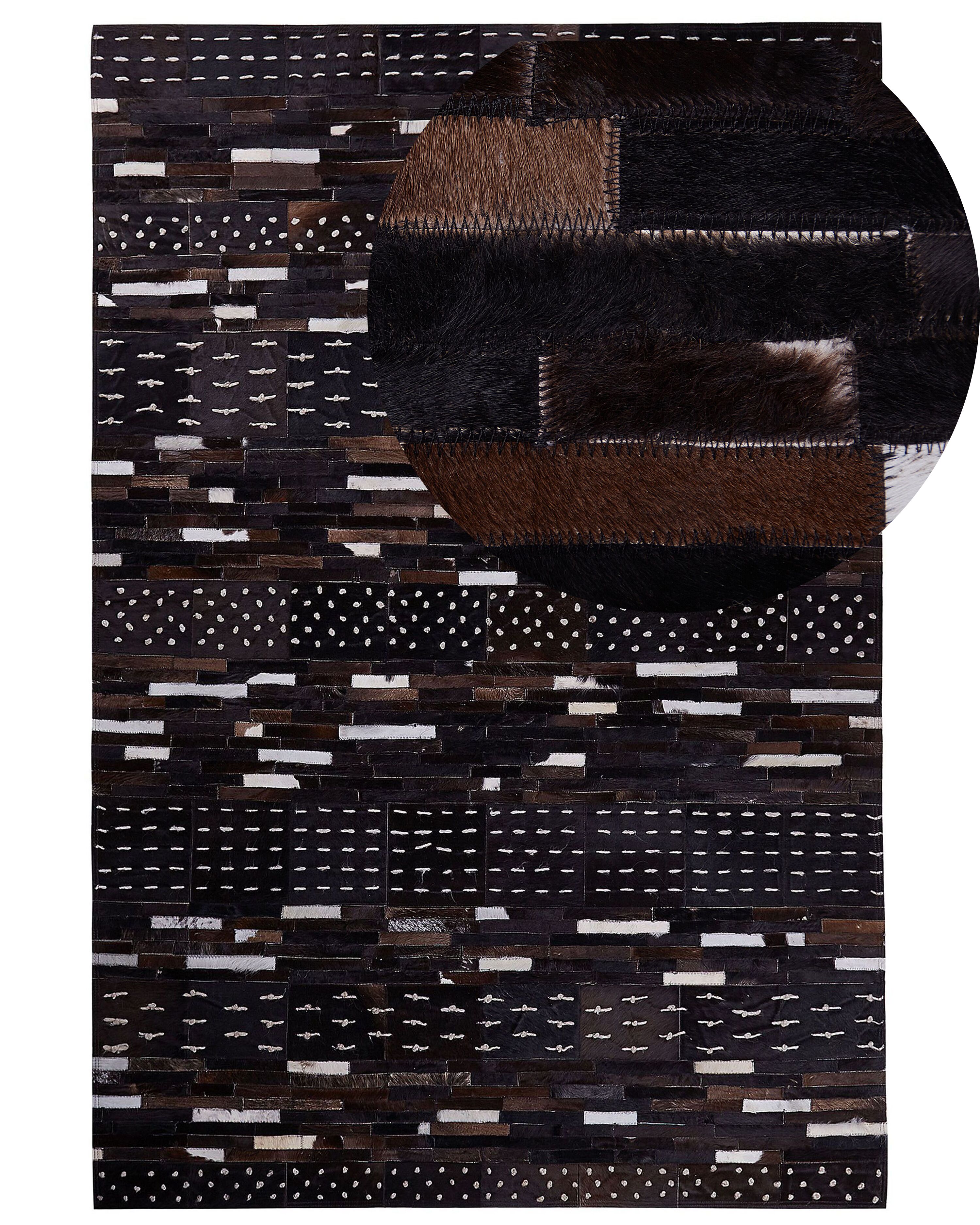 Rug AKSEKI Dark Brown 160 x 230 cm Leather