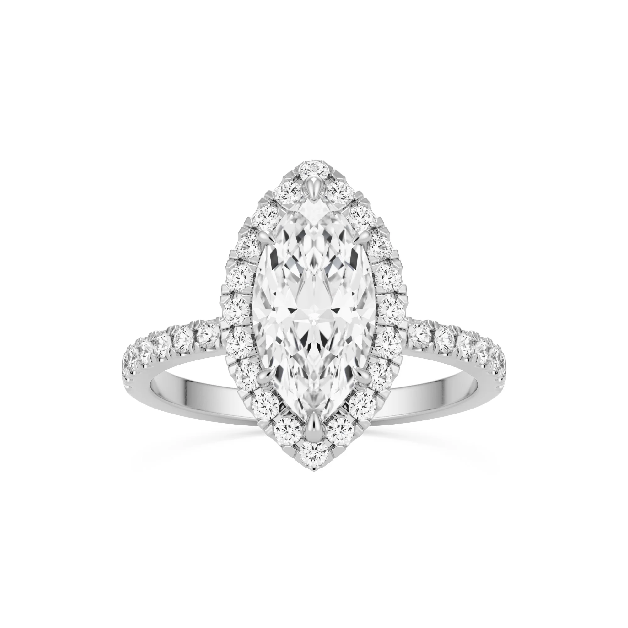 The Marquise Halo Pavé