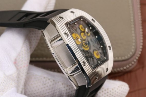 Replica Richard Mille RM018 Hommage a Boucheron SS Yellow Skeleton Dial Black Rubber Strap 6T51 - Top club
