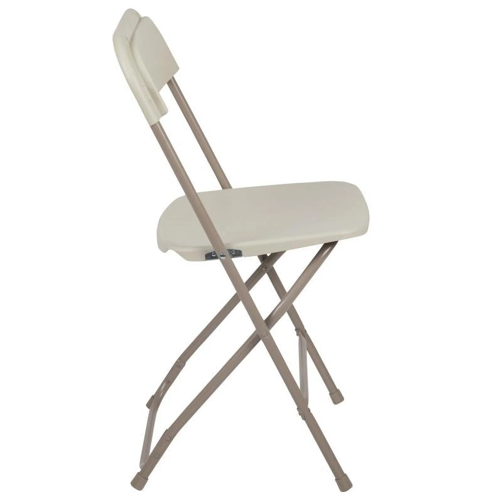 (50 PACK) 650 Lbs Weight Capacity Commercial Quality Beige Stackable Plastic Folding Chair - Heavy Duty Plastic Folding Chairs - Image 3