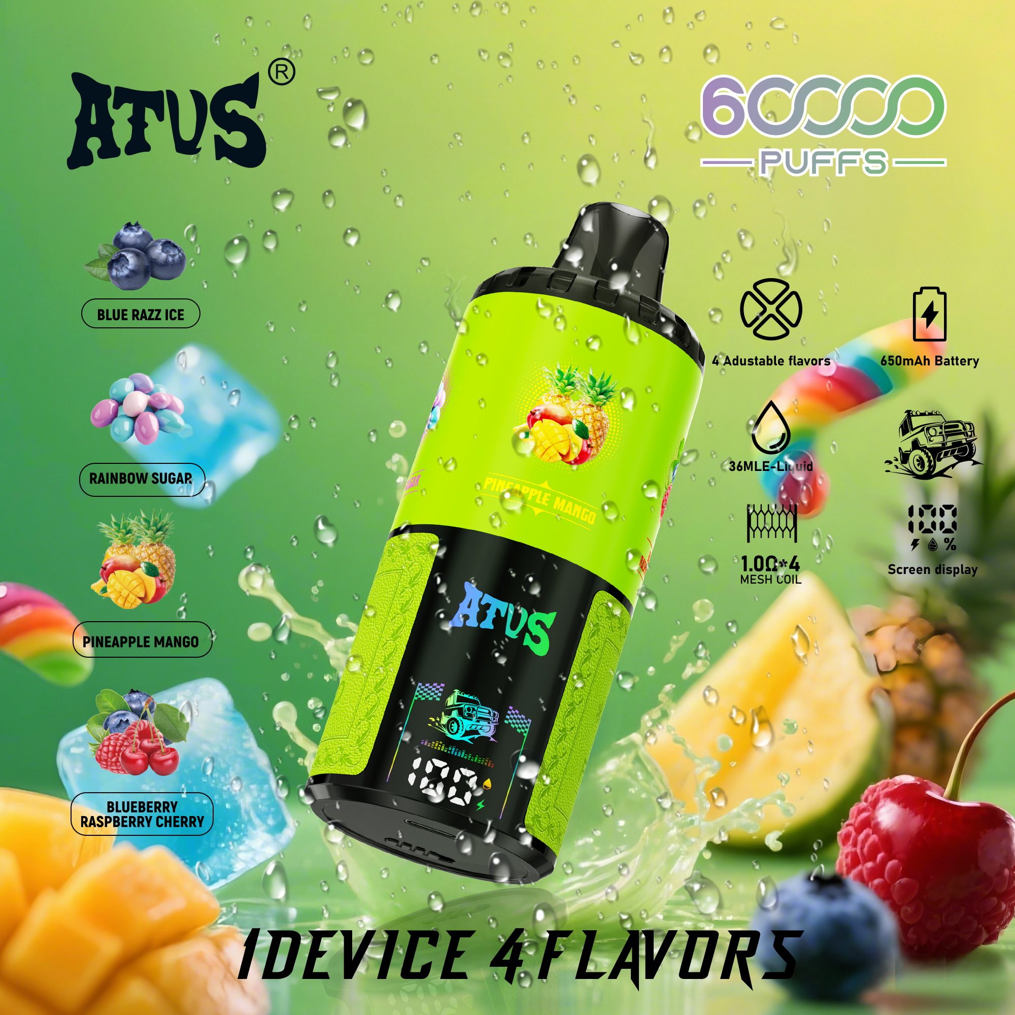 ATVS DE030 60000 Puffs Disposable Vape | 4-in-1