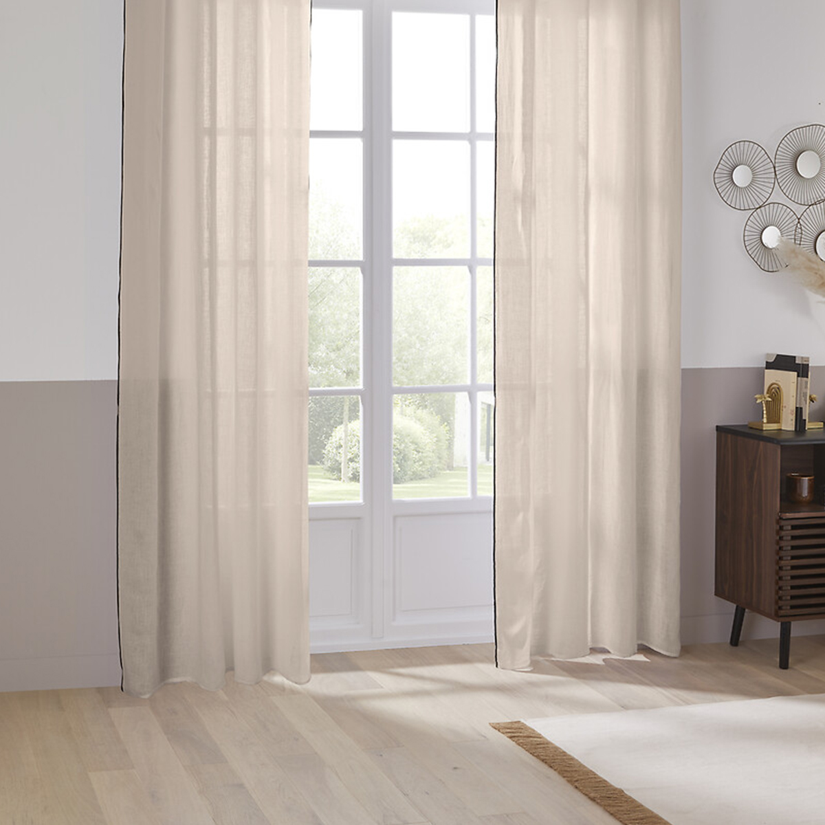 Curtain "Linah" White, 130x260 cm