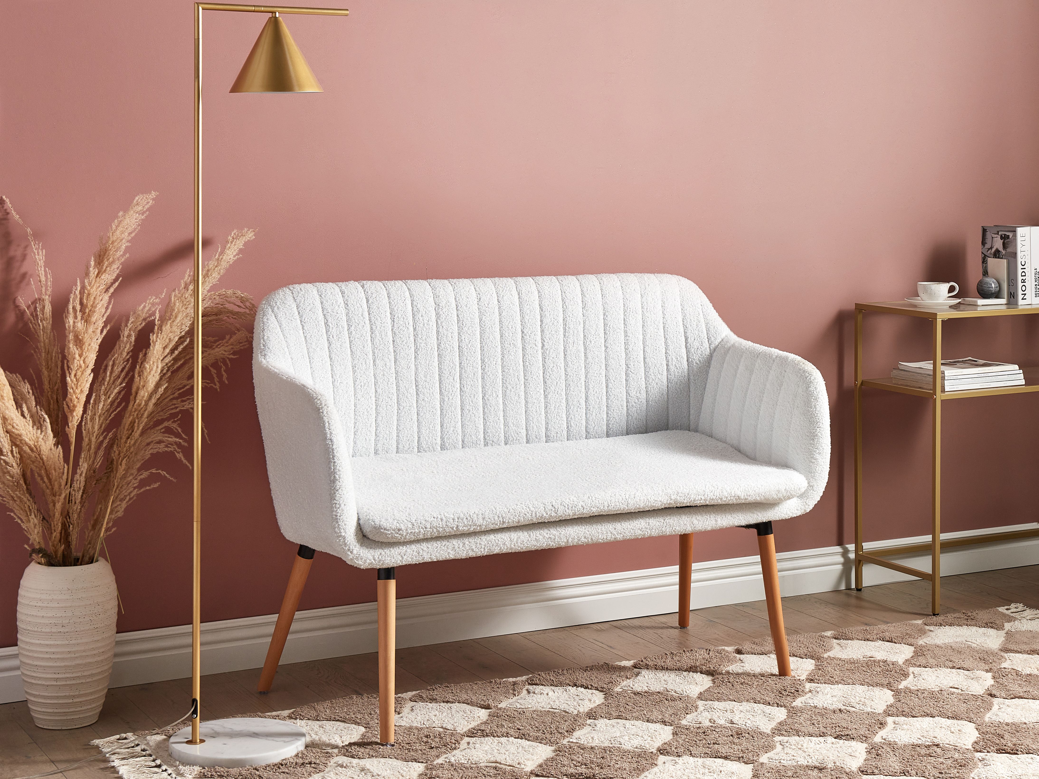 Dining Bench 2 Seater TABY Boucle Off-White