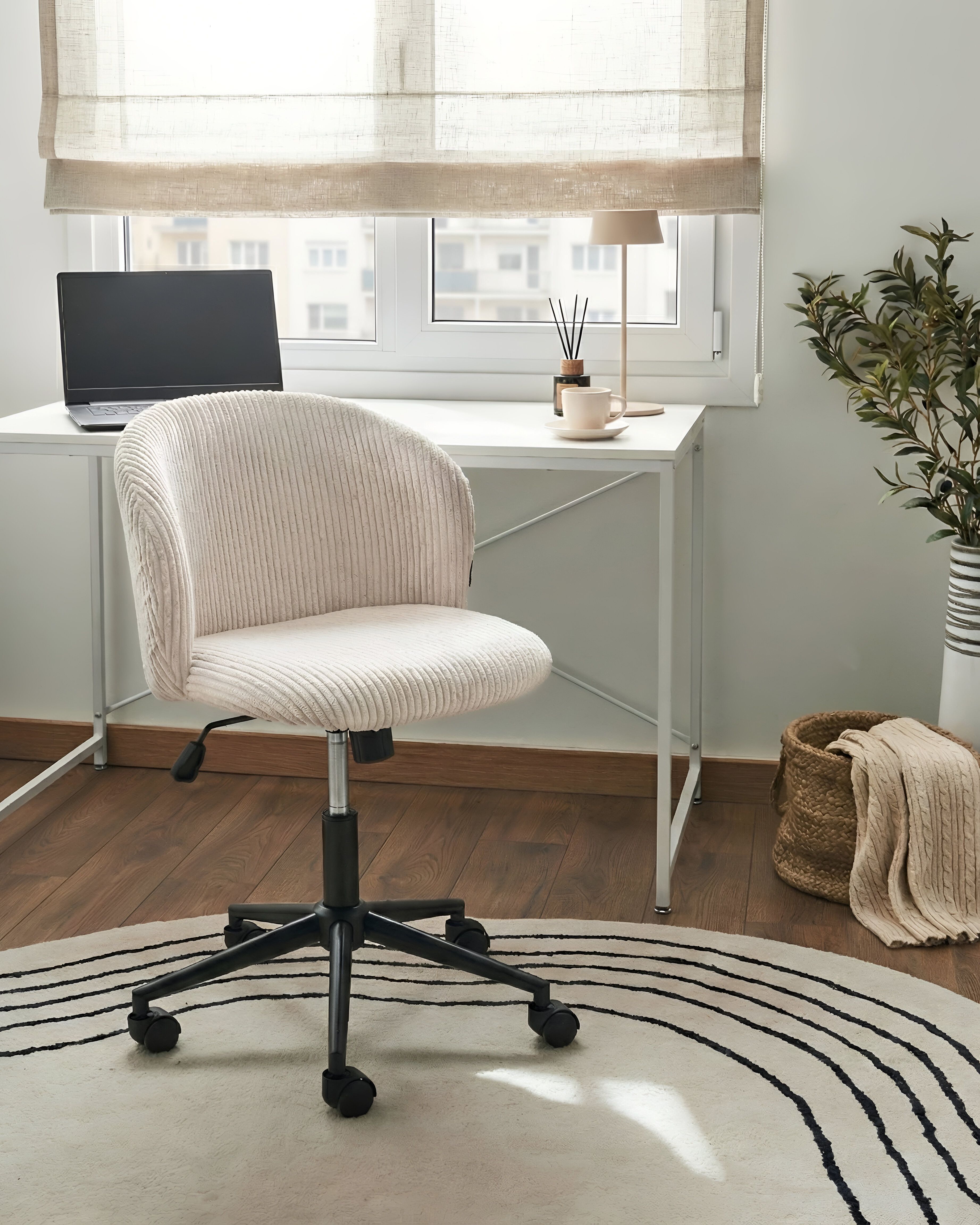 Office Chair MILES Corduroy Off-White