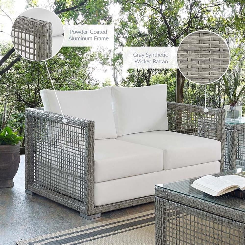 Afuera Living Wicker Patio Loveseat, Gray - 52in W x 32in D - Image 24 Afuera Living Wicker Patio Loveseat, Gray - 52in W x 32in D - Image 24