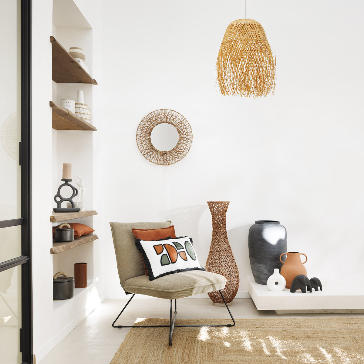 Vase "Avi" Ceramic, caramel brown, h.20 cm