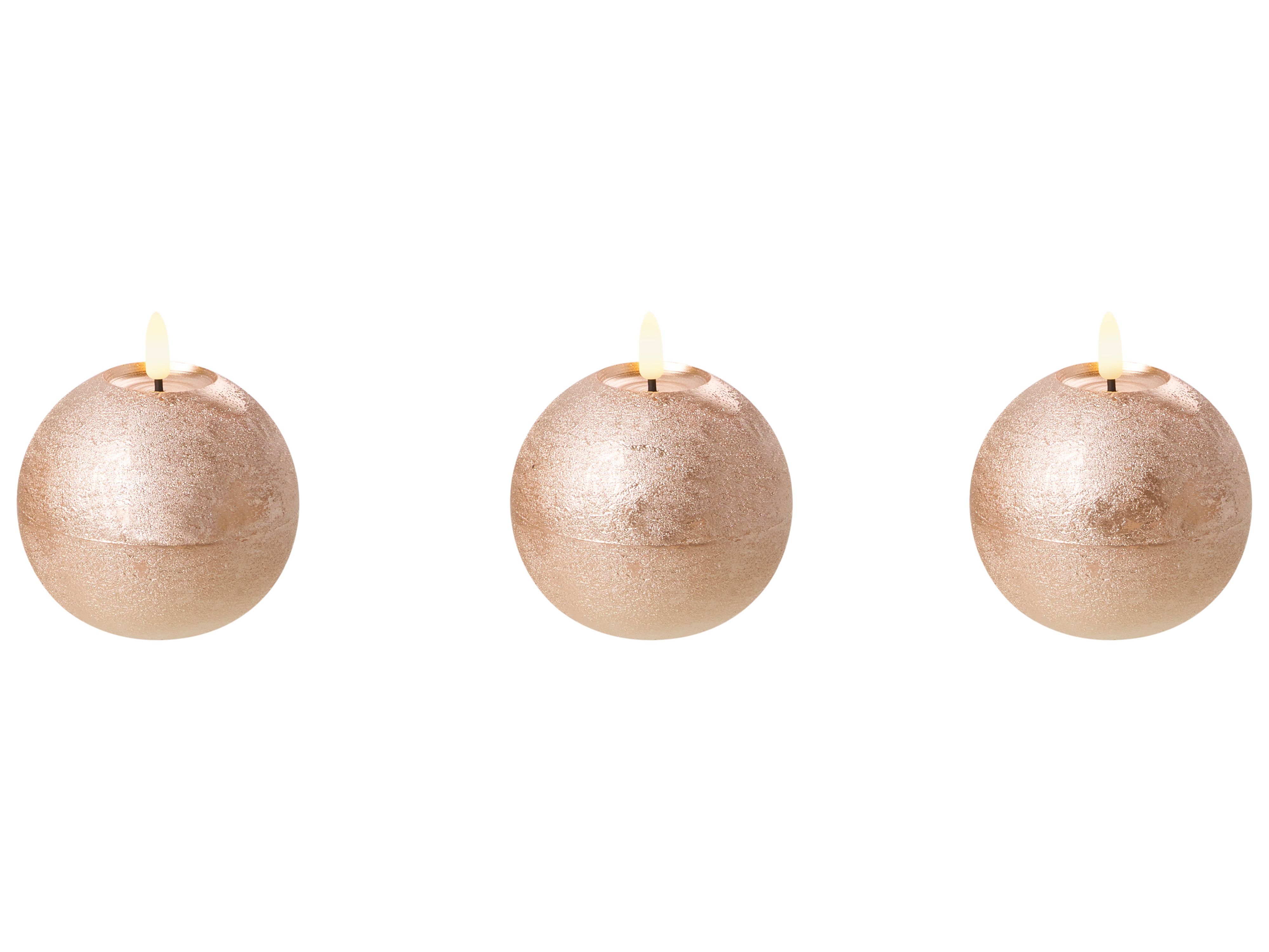 Set of 3 LED Candles AMBROSIA 11 cm Gold