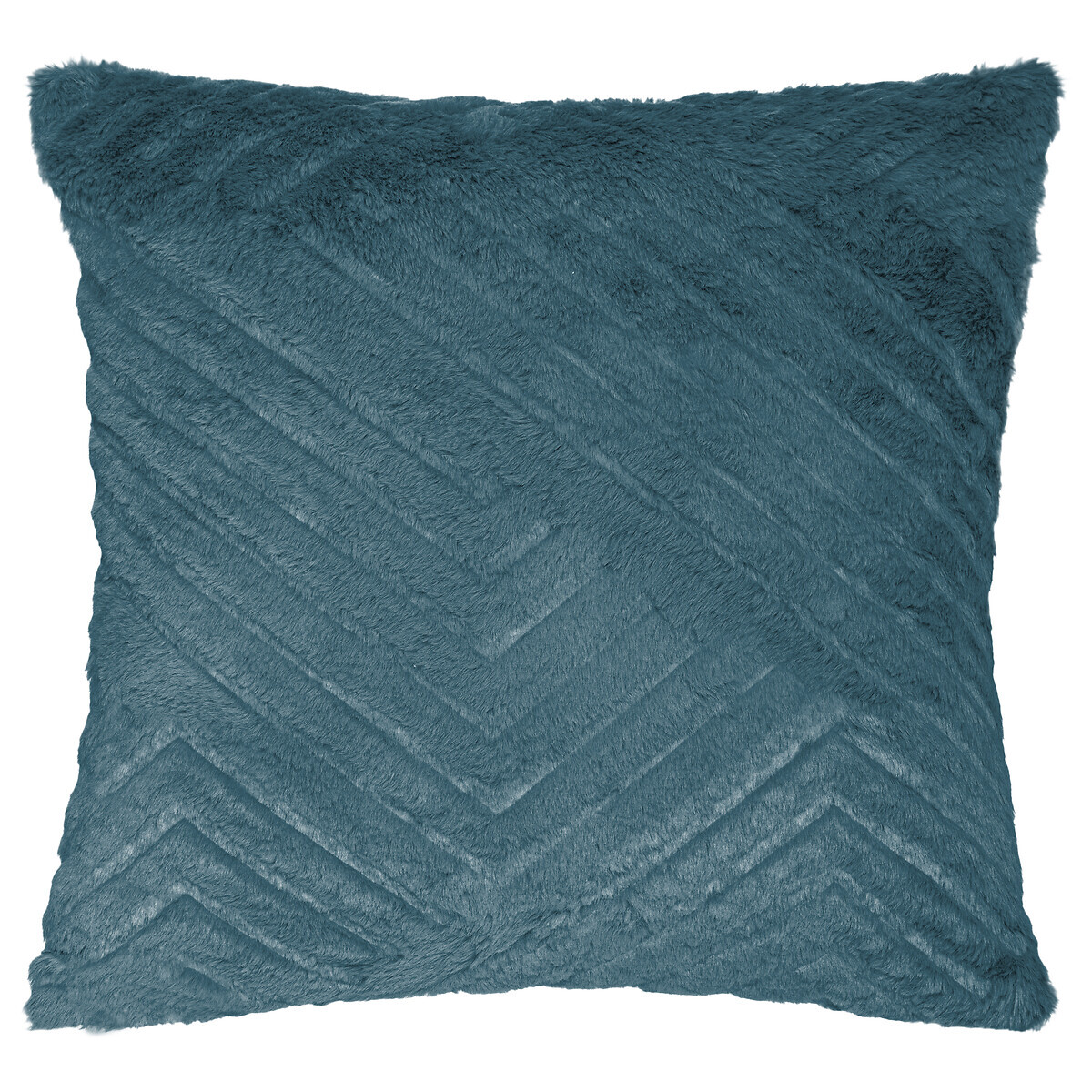 Fur effect cushion Duck blue, 45x45 cm