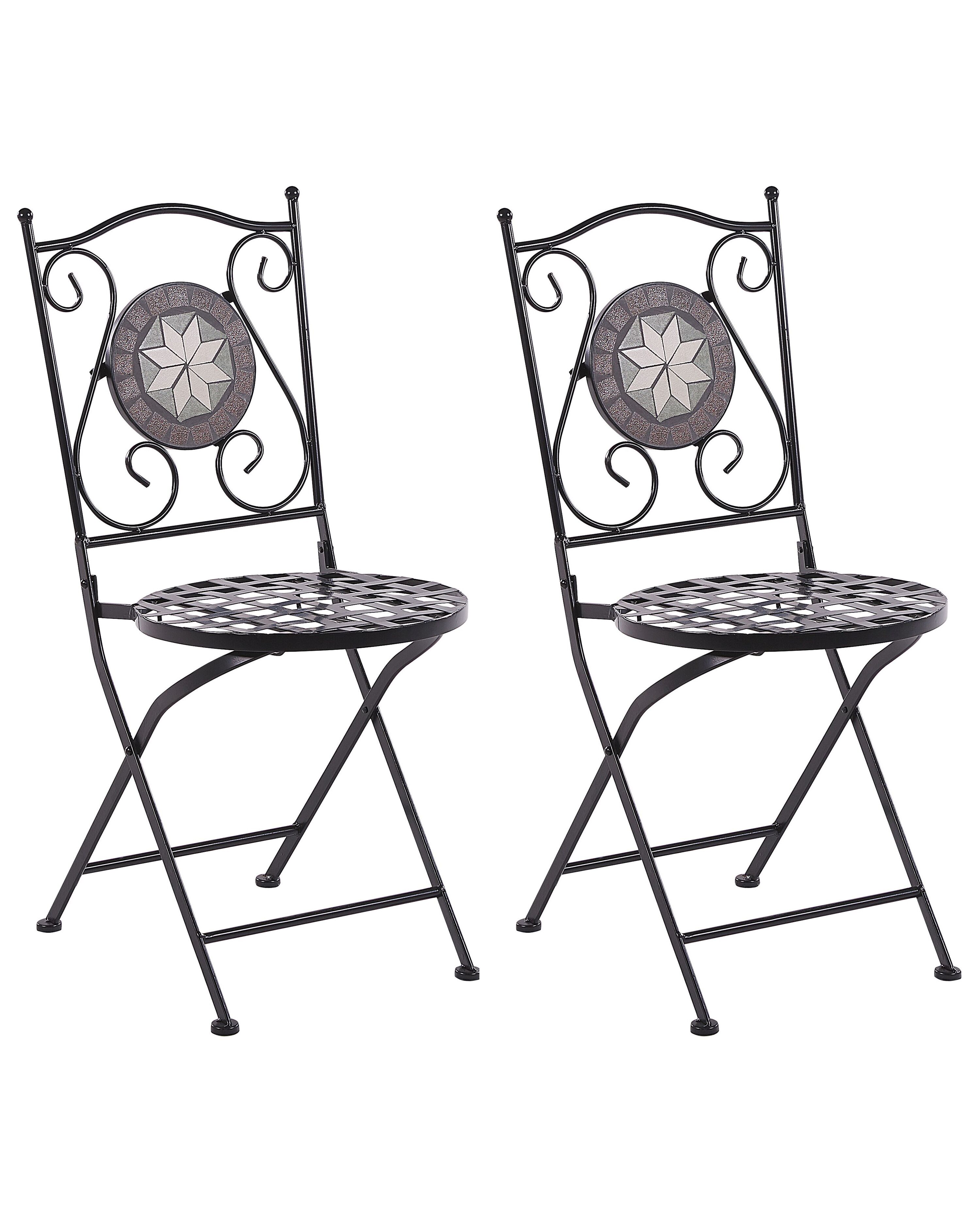 Set of 2 Garden Chairs CARIATI Metal Black