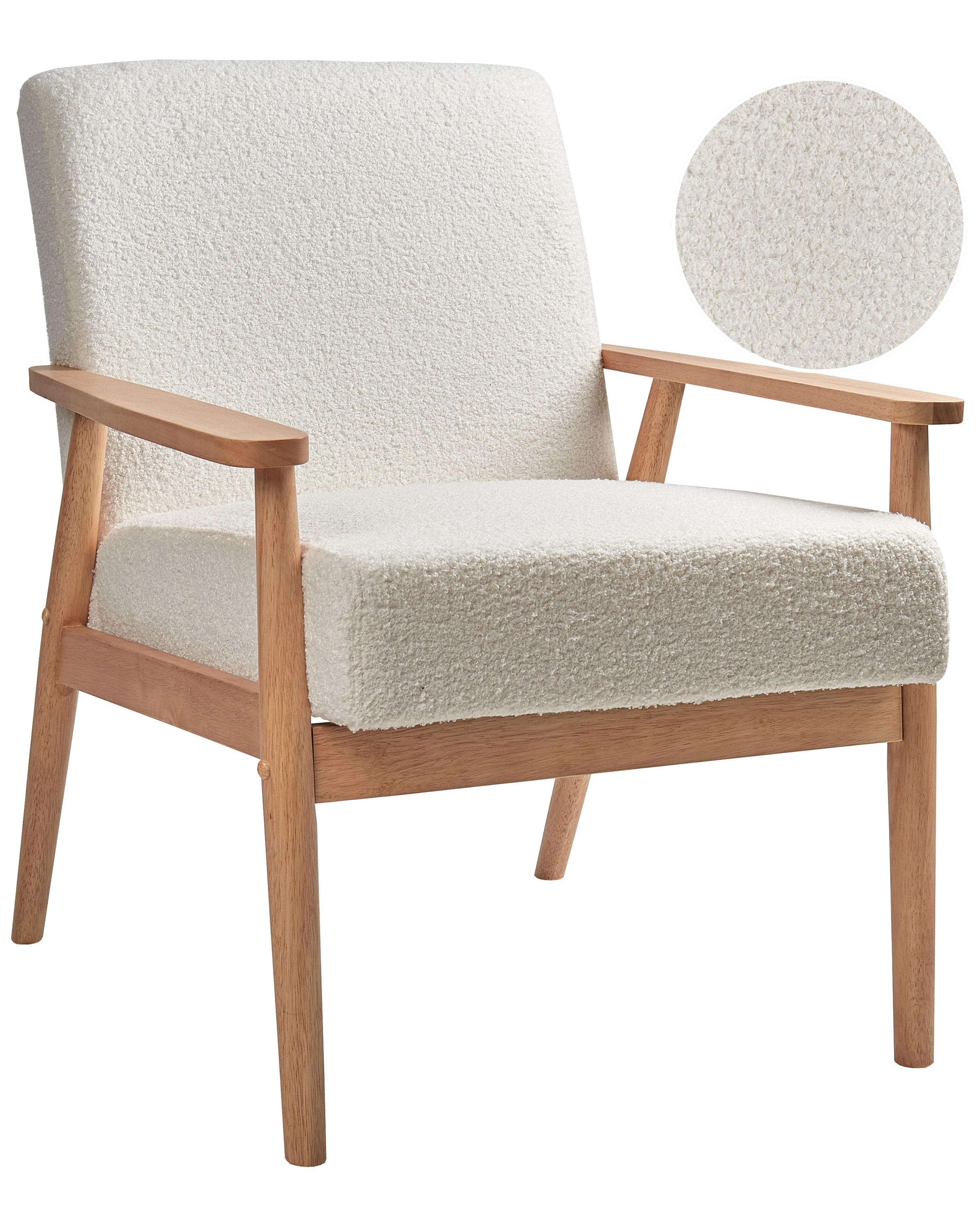 Armchair ESRUM Boucle Light Brown/ White