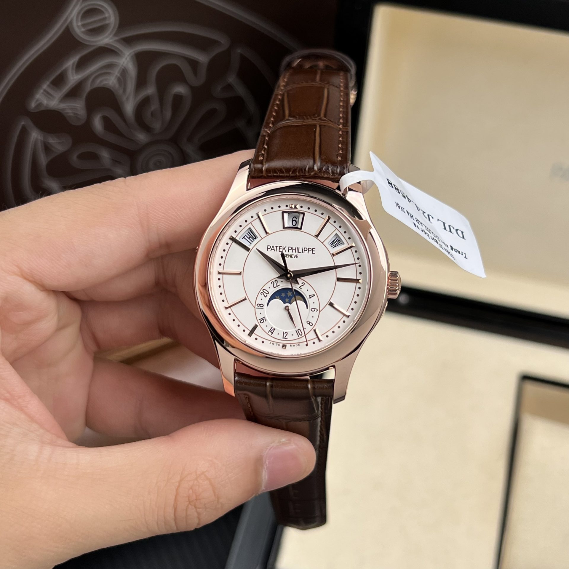 Patek Philippe Replica 1:1 Watch 5205R 18K Rose Gold Wrapped Men White Face 40mm - Top club