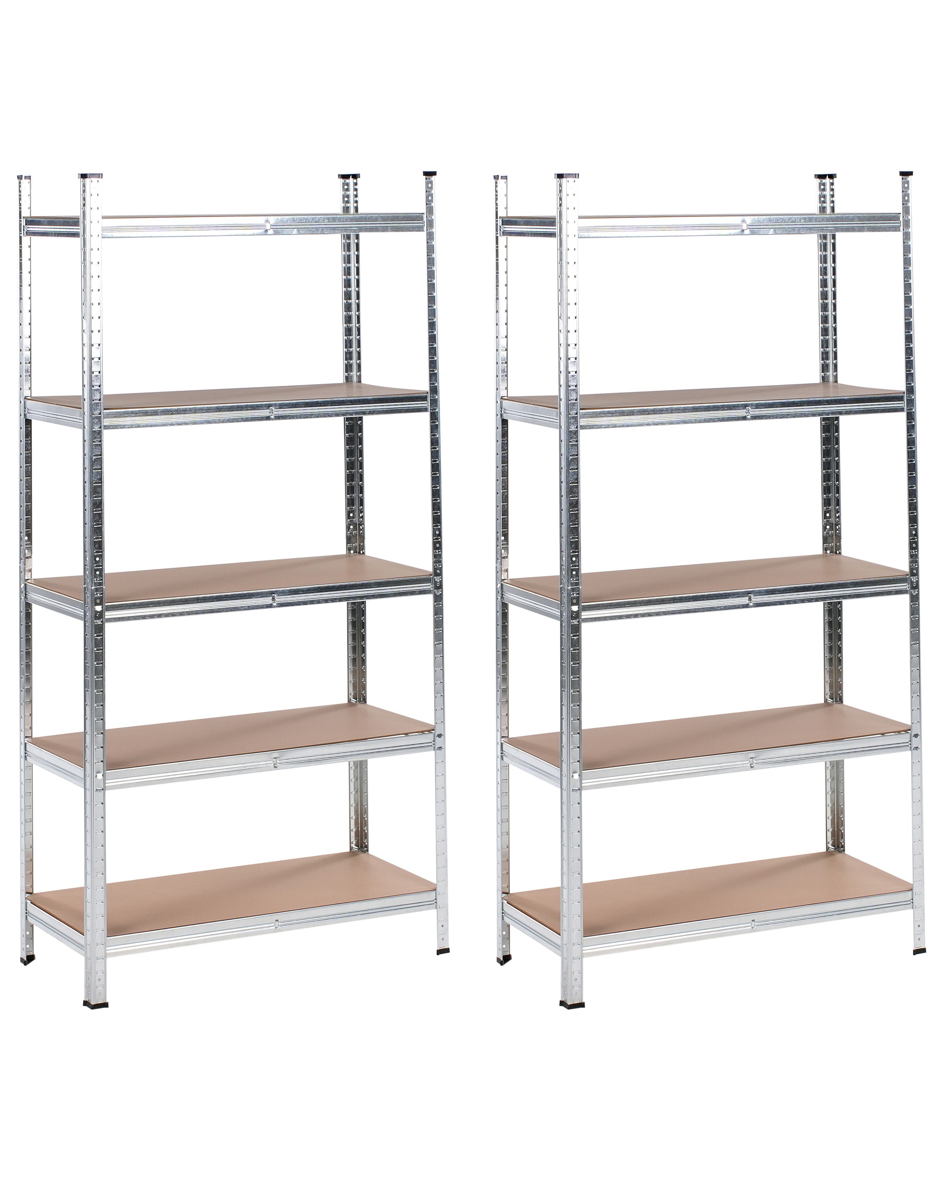 Set of 2 Garage Shelves XITTA Metal 75 cm 30 cm Silver