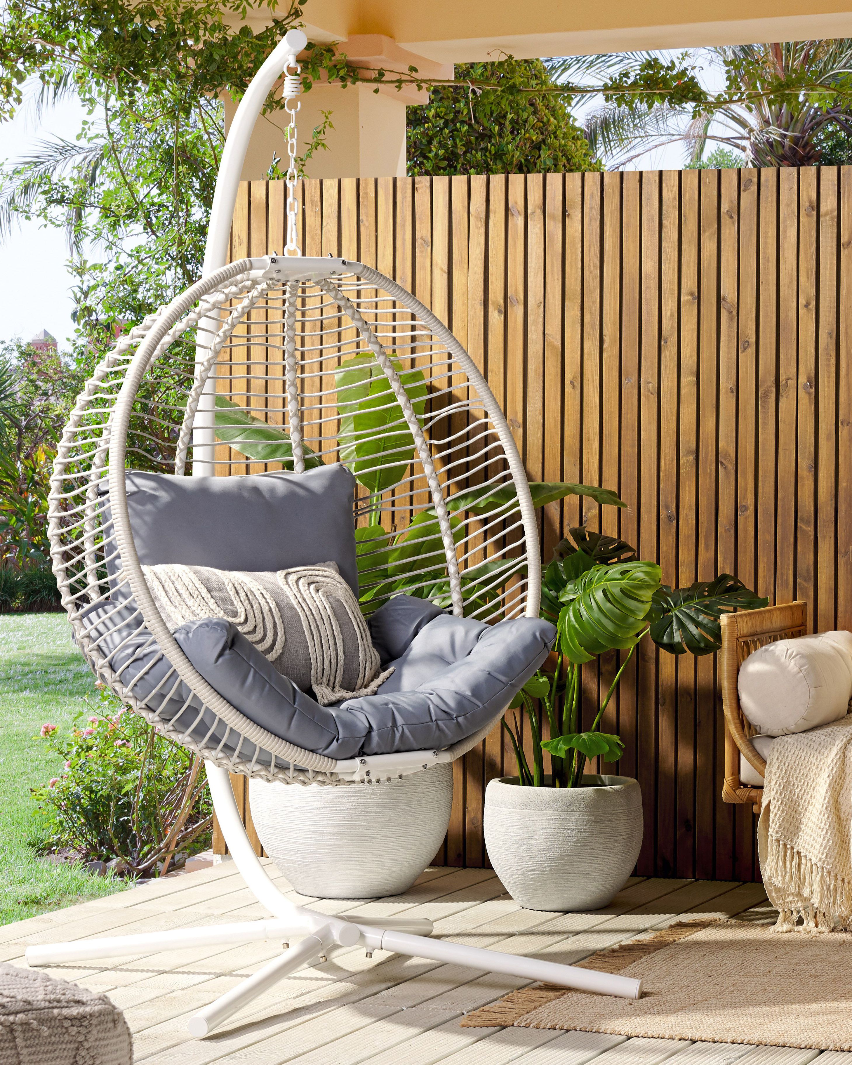 Hanging Chair with Stand ARCO Metal White