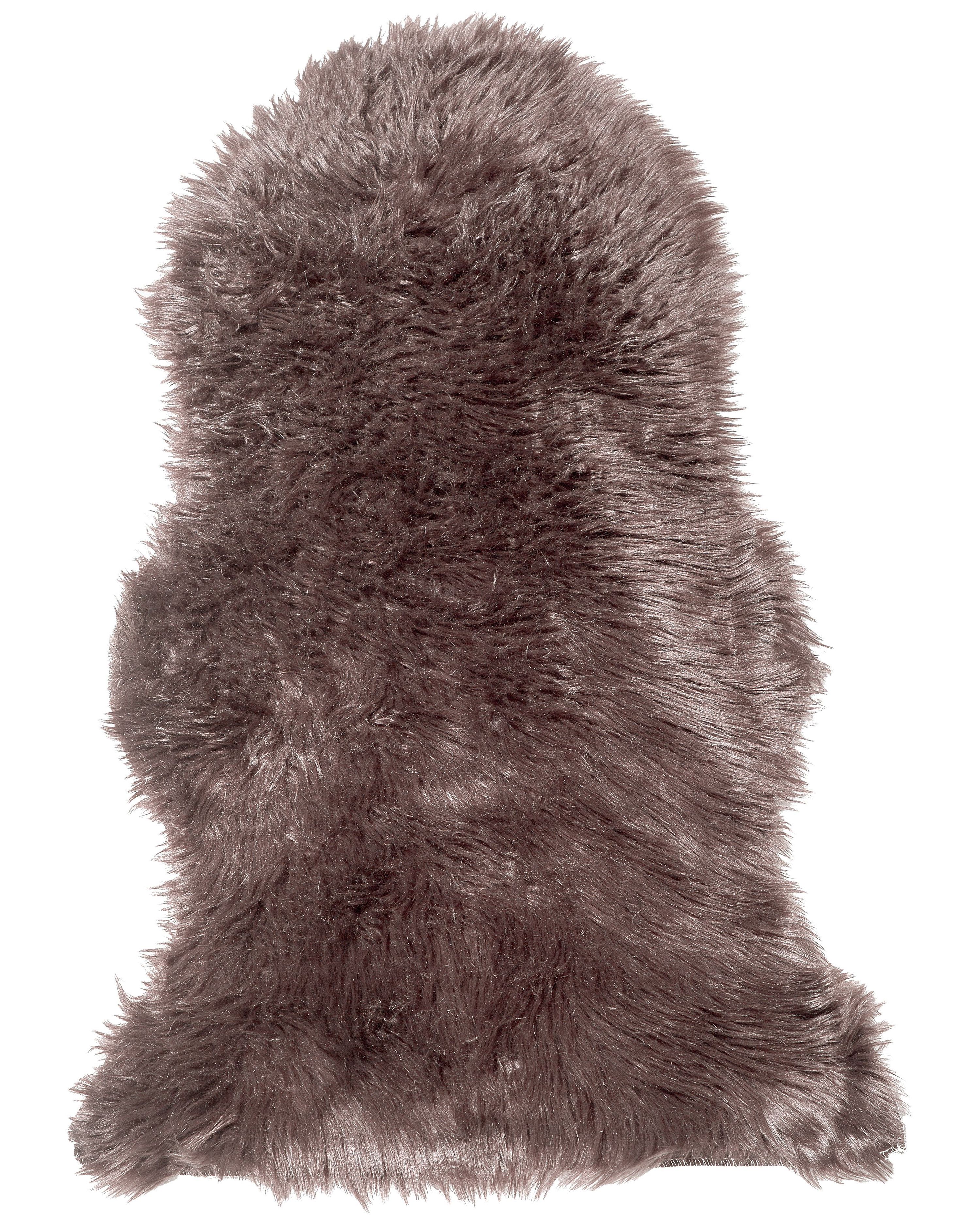 Faux Fur Rug MUNGO Brown 63 x 95 cm