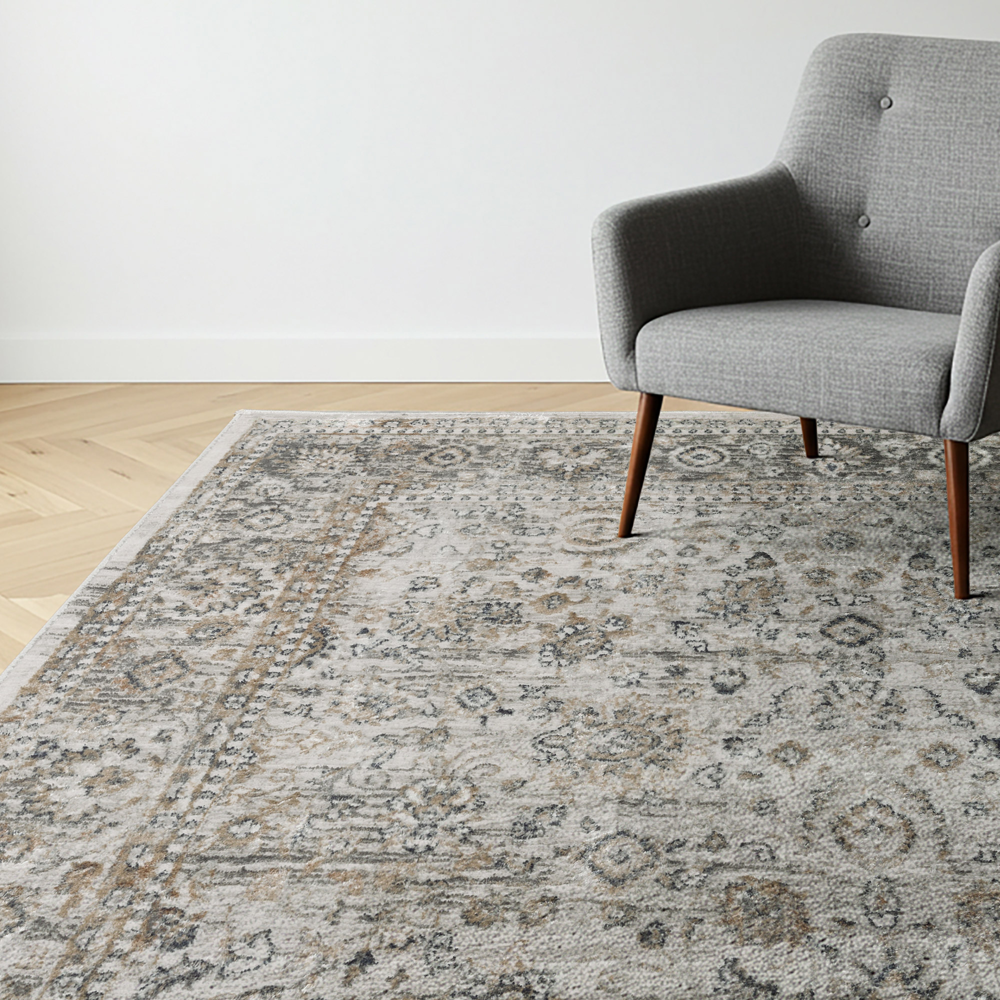 Divina Area Rug, Leona Gray, 8’8”x13’