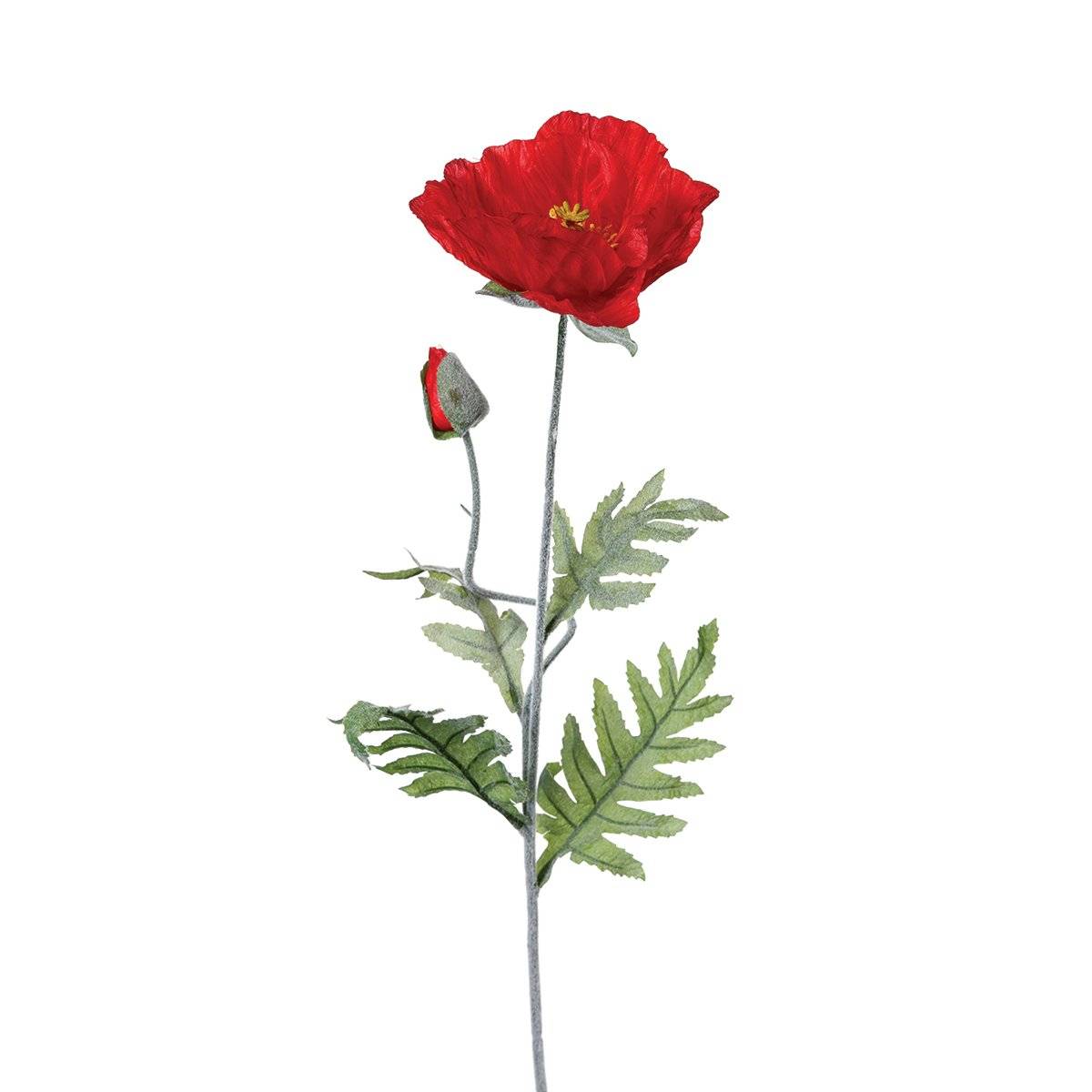 Artificial poppy stem Red, 70 cm