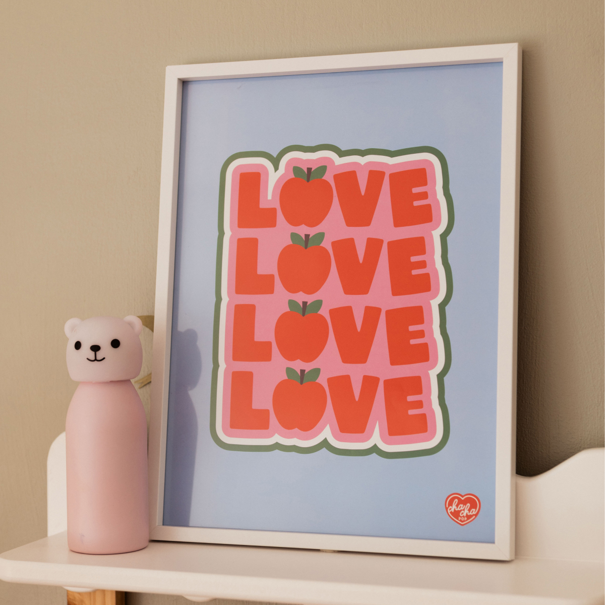 Printed and Framed Picture "Pomme d'amour" 31.5x41.5 cm Atmosphera x Cha Cha Pop