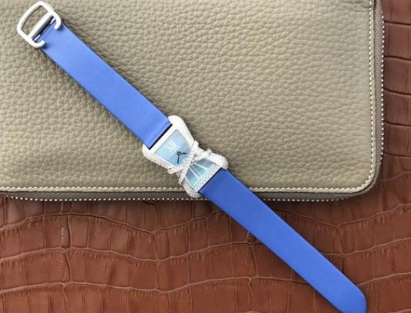 Replica Cartier High Jewelry Watches WJ306014 Blue Dial Blue Fabric Strap - Top club