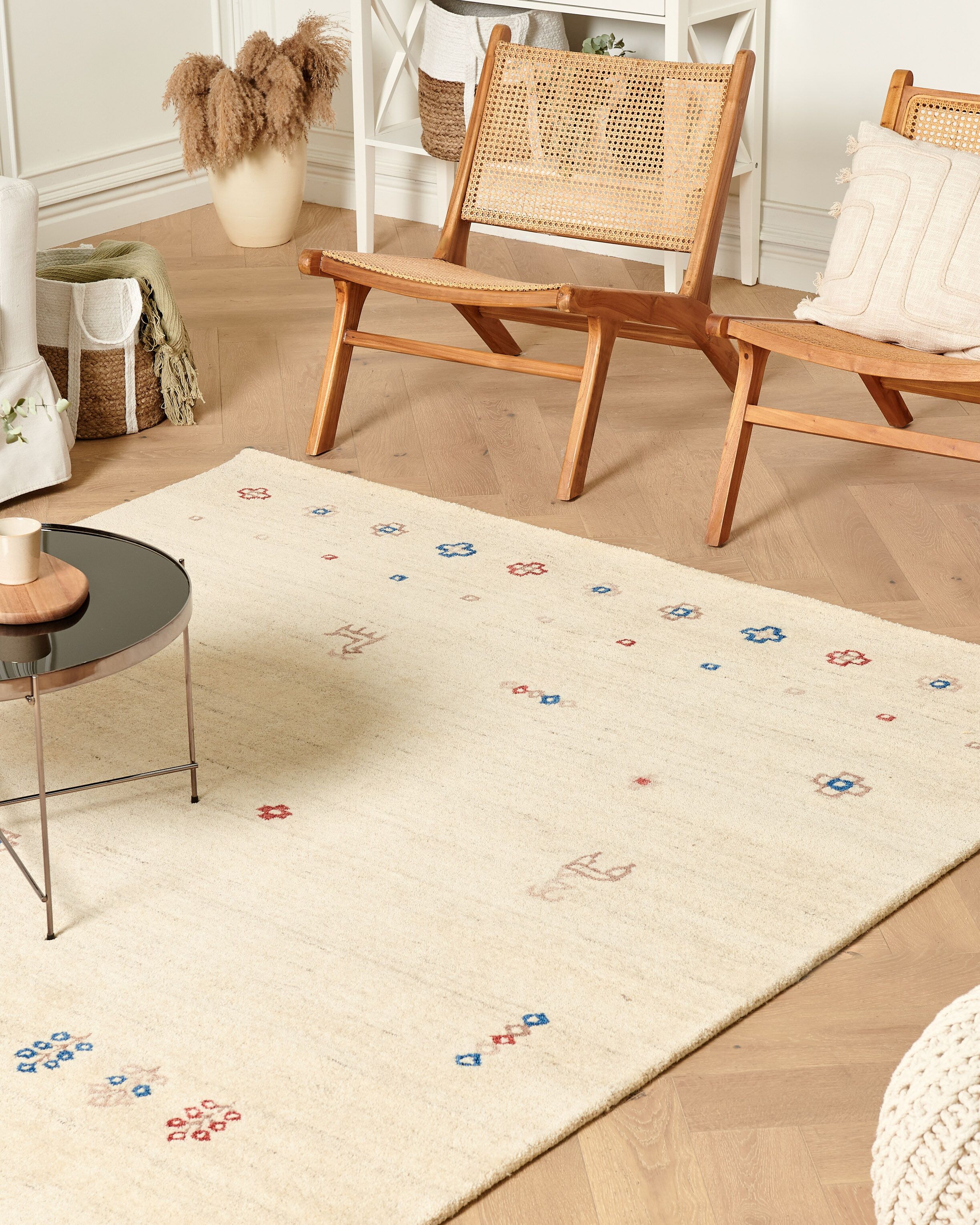 Rug SULUCA Beige 200 x 300 cm Wool Gabbeh