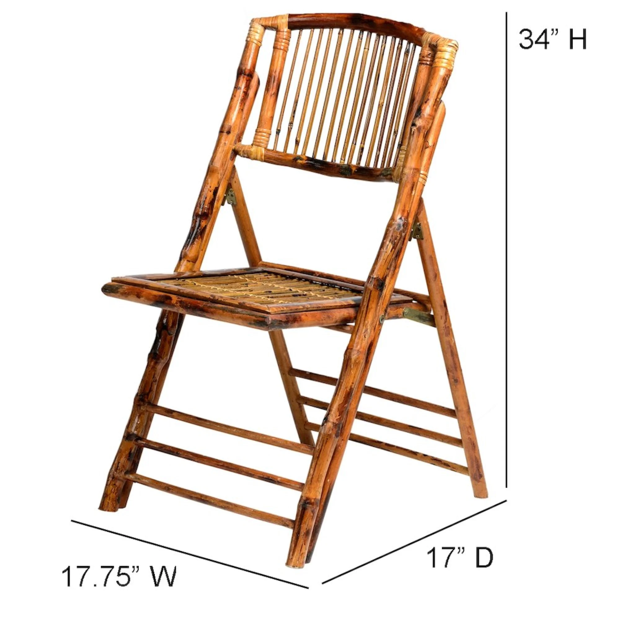 CSP Commerical Seating Products Bamboo Folding Chairs, Wood
