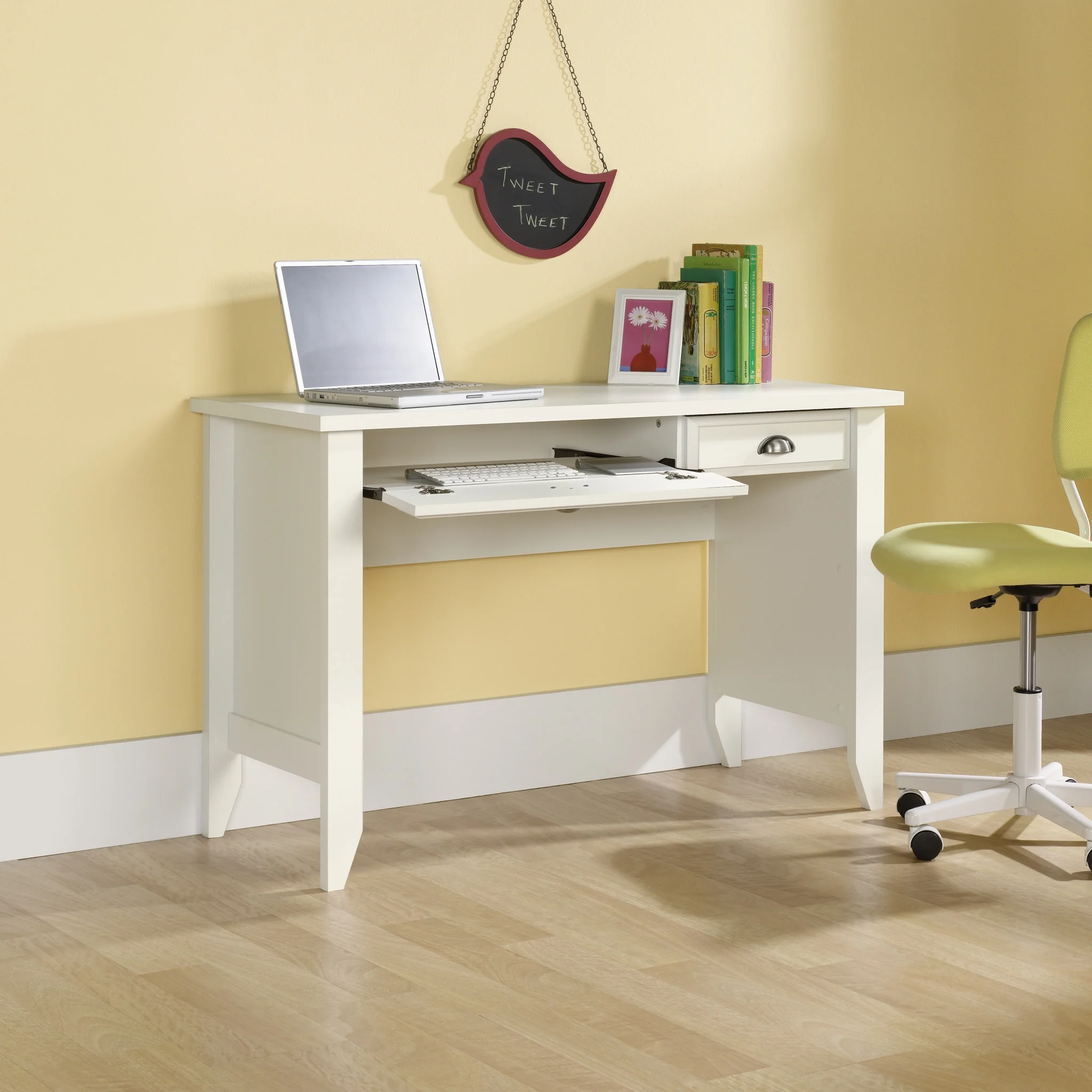 Sauder Shoal Creek Computer Desk, Soft White Finish