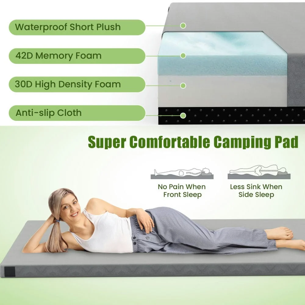 Spaco Indoor Outdoor Sleeping Mat with High Density Foam Cushion and Carrying Bag, Air Mattresses & Sleeping Bags for Outdoor as Garden, Yard, Gary