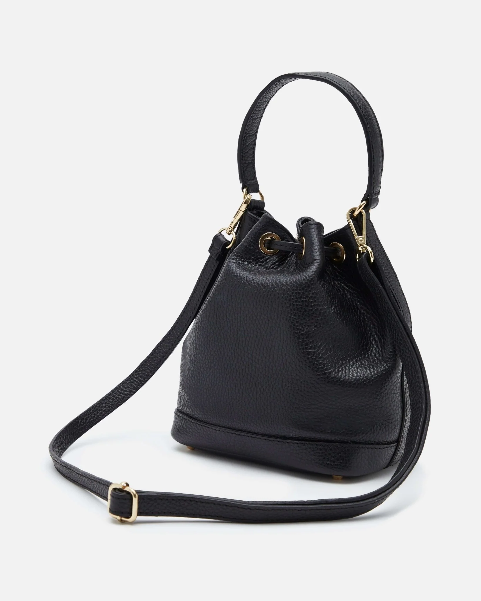 SAC SEAU SOPHIE/GR - En cuir grainé noir