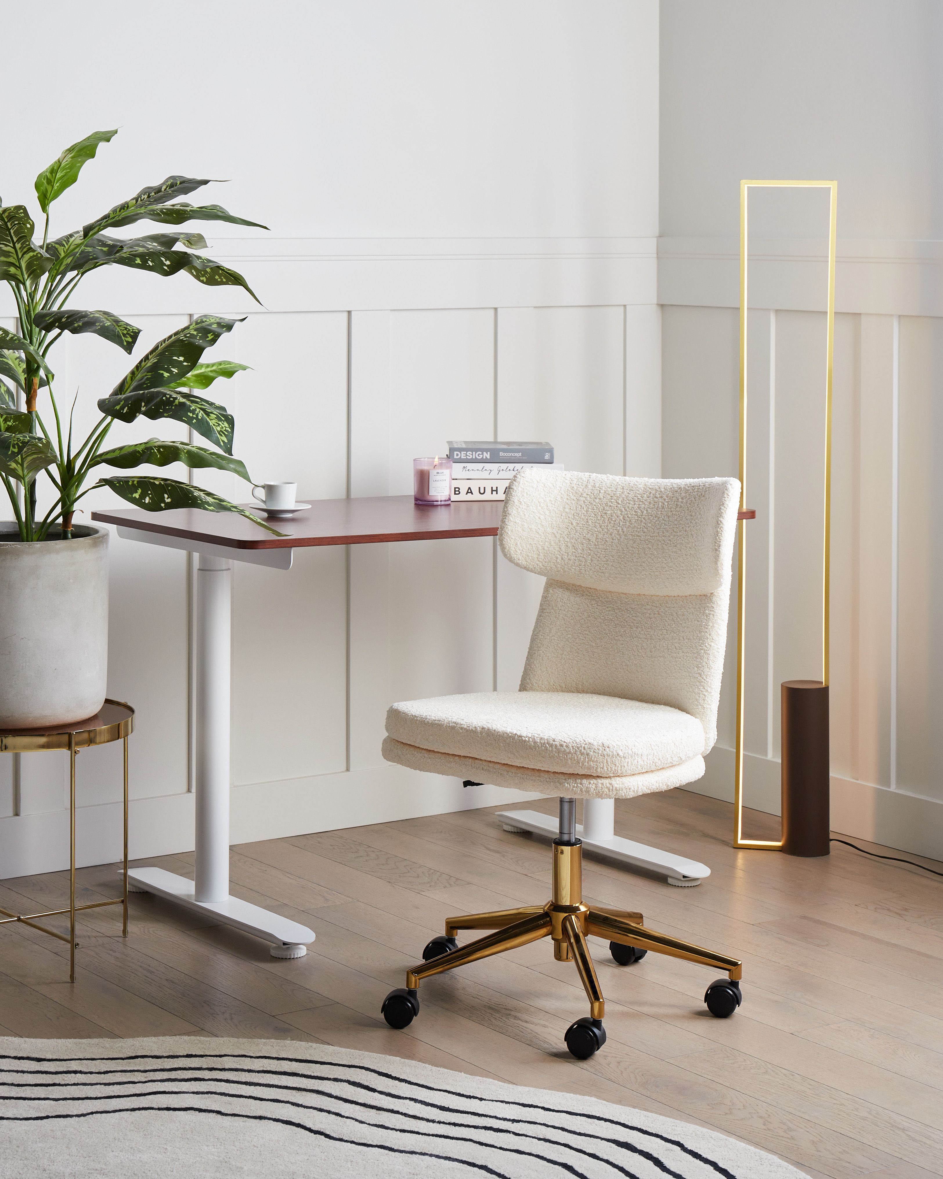 Desk Chair GRANBY Boucle Off-White
