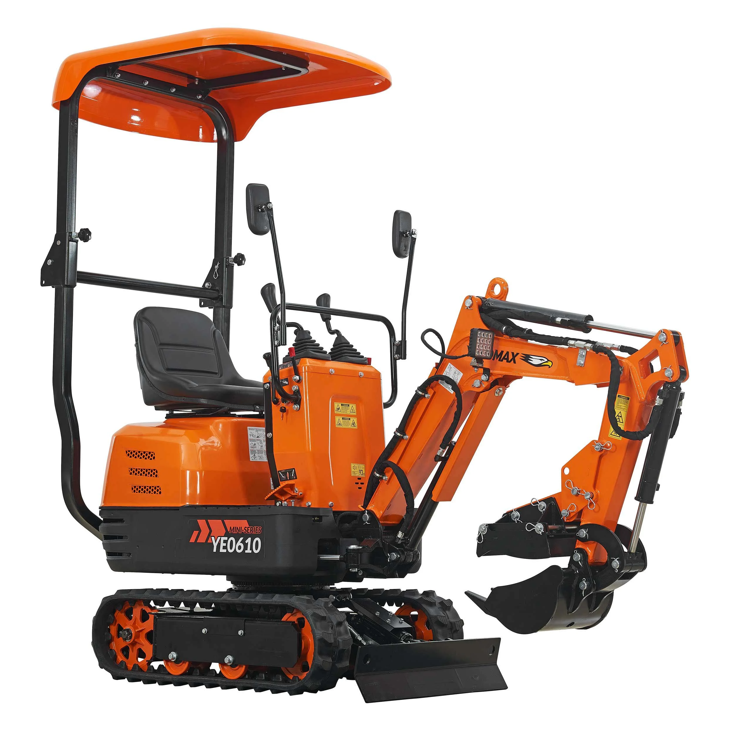 Mini Excavator with canopy, Claw, Grading Bucket & Rake, 306cc EPA compliant engine, suitable for construction work, farm&landscaping, utility installations - Image 8