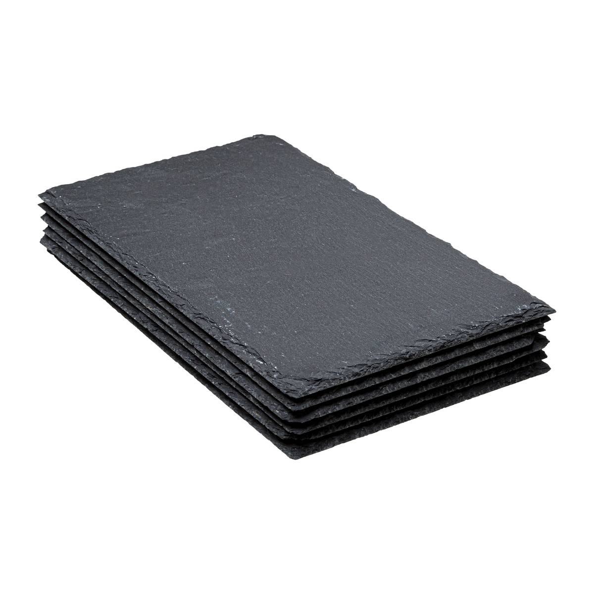 Set of 6 presentation plates "Slate" 30x18 cm, Black