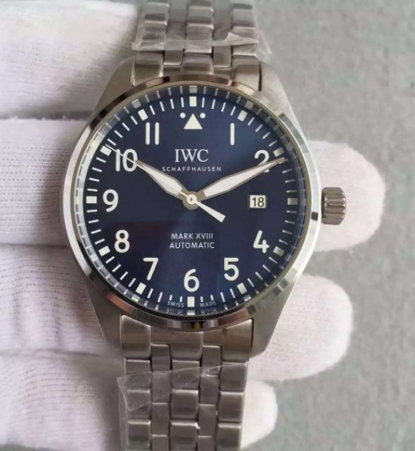 Replica IWC MKF Mark XVIII Le Petit Prince Blue Dial SS Bracelet A2892 - Top club