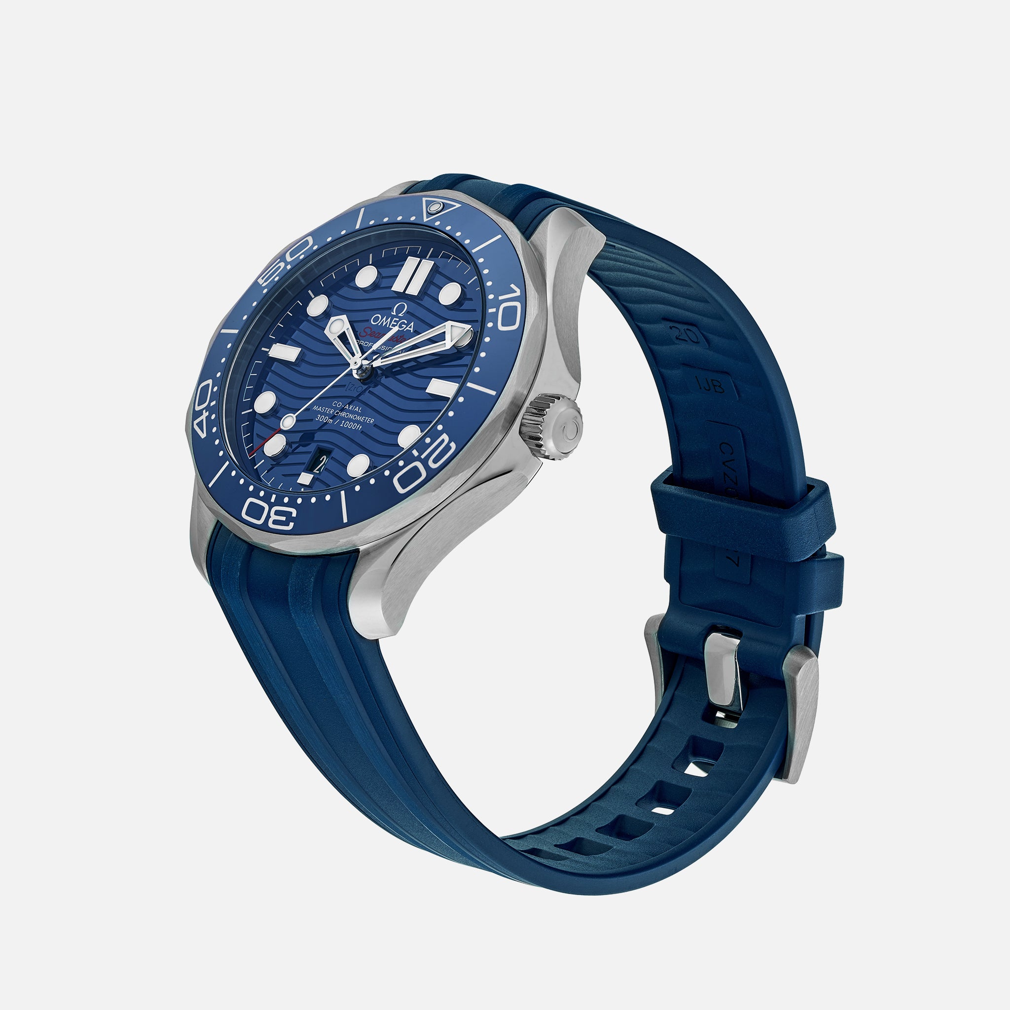 Seamaster Diver 300M Co-Axial Master Chronometer 42mm Blue Dial On Rubber Strap(1:1 replica) - Top club