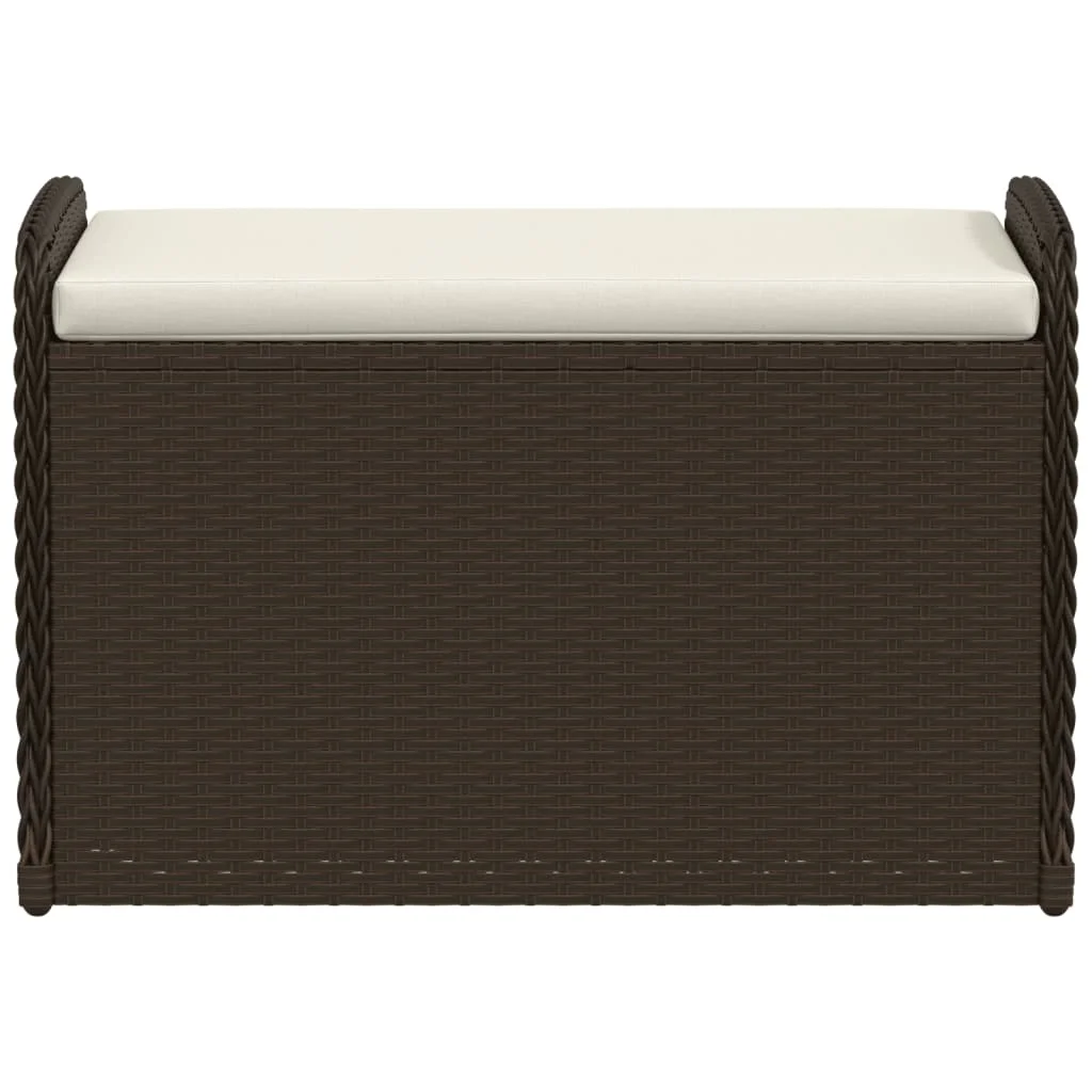 vidaXL Storage Bench with Cushion Outdoor Garden Seat Furniture Poly Rattan - Image 24