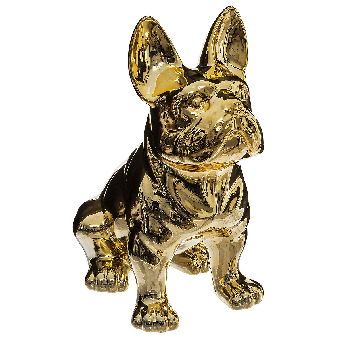 Statue "Bulldog", ceramic Gilt, H.19 cm