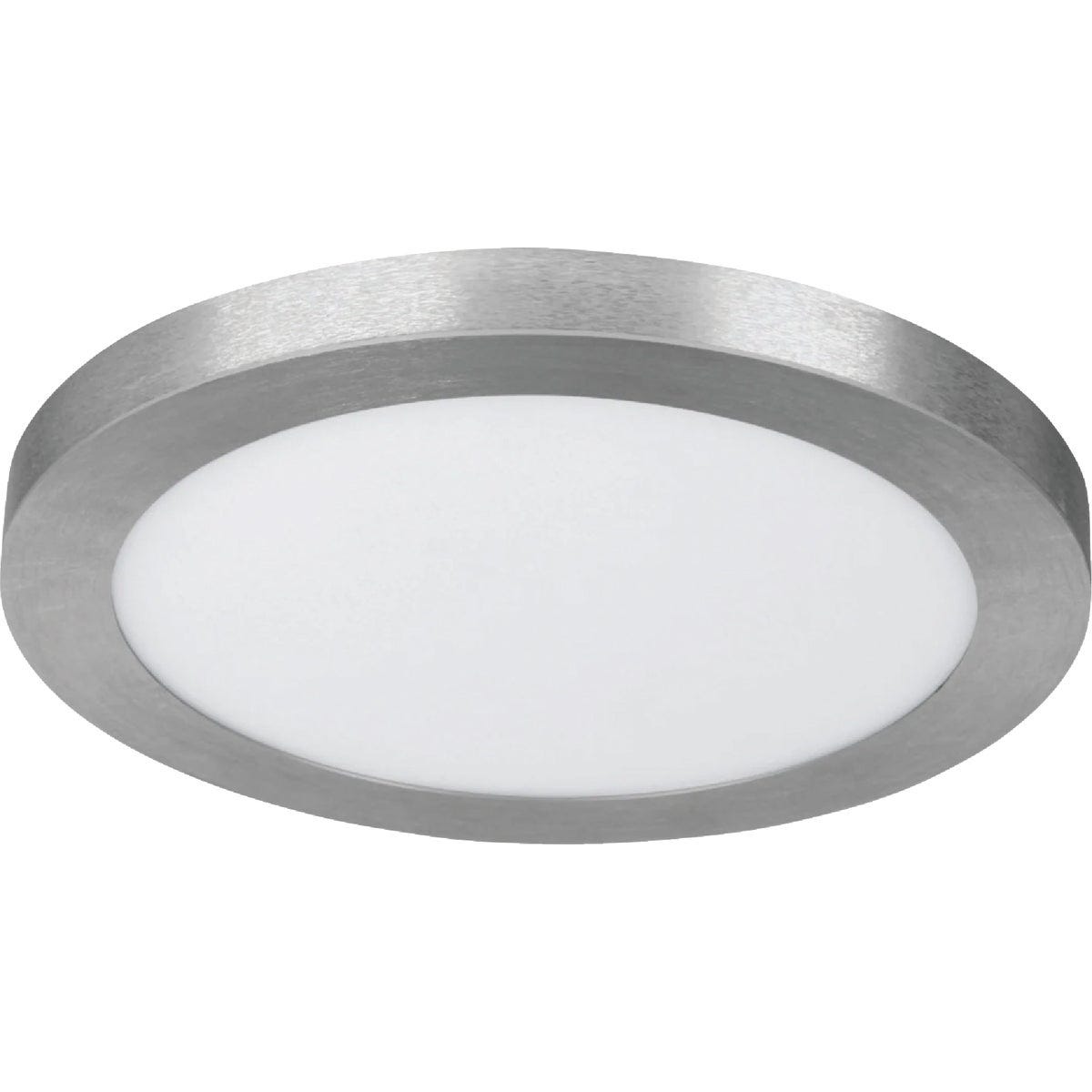 Feit Electric Edge-Lit 13 In. Nickel Round Disc 4-Way LED Flush Mount Light
