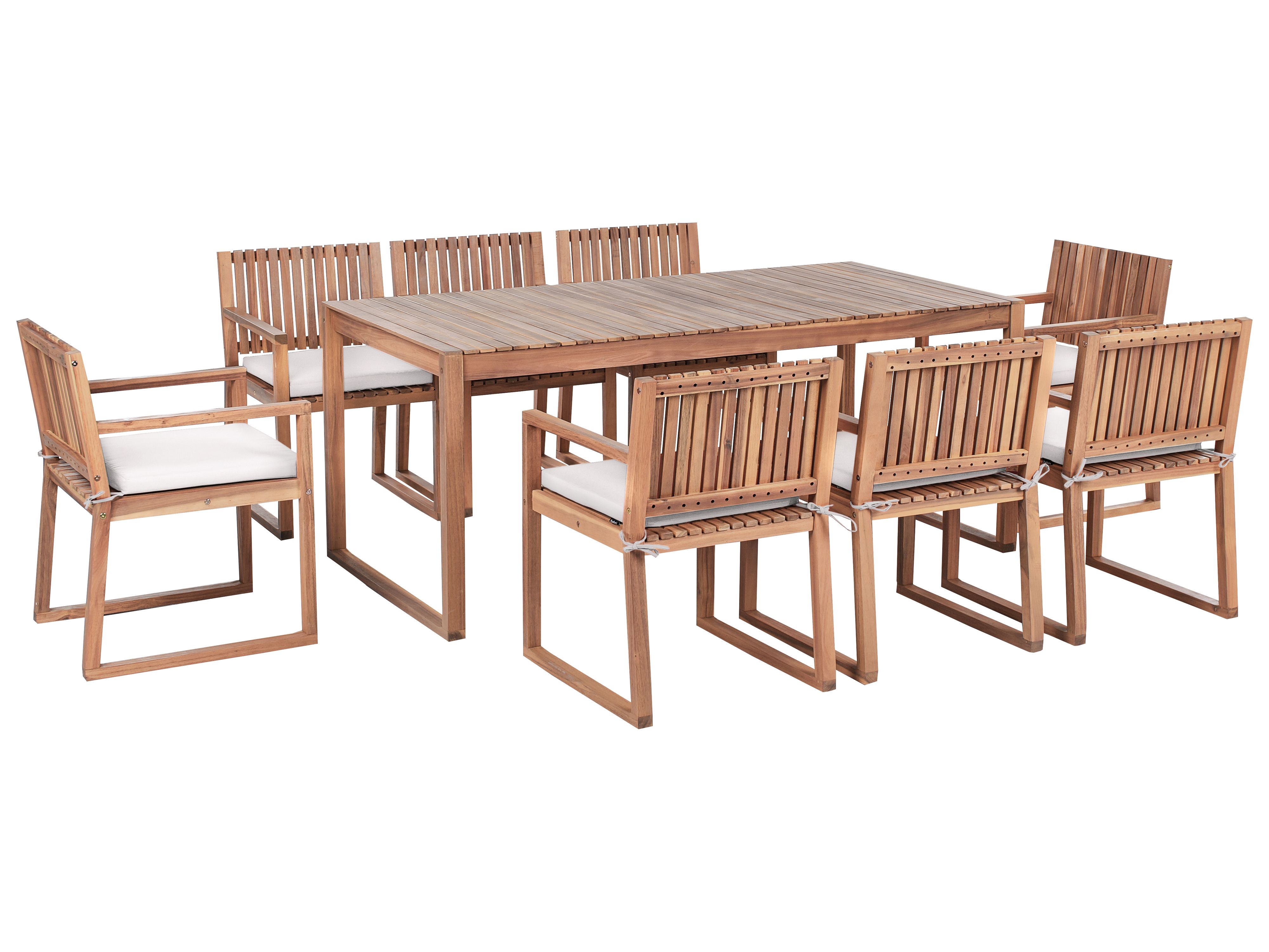 Garden Dining Set 8 Seater SASSARI PREMIUM with Cushions Certified Acacia Wood Taupe