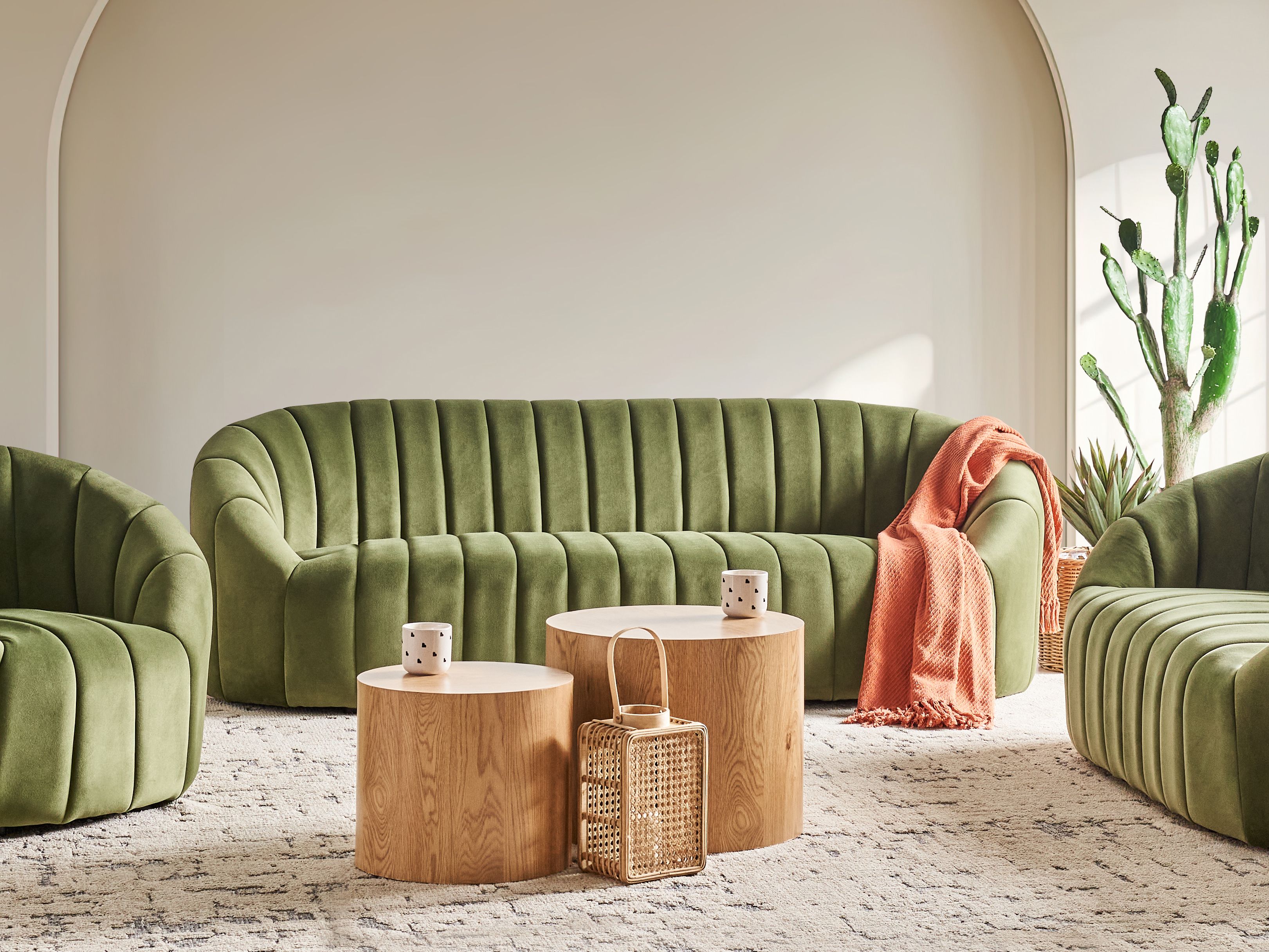 Sofa 3 Seater MALUNG Velvet Dark Green