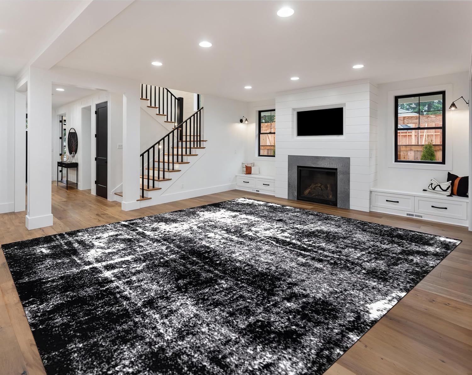 Keen Home Design Area Rugs - 9x12 Non-Shedding, Abstract Rugs for Kitchen, Living Room, Bedroom, Dining Room, Entryway - Size: 9'2