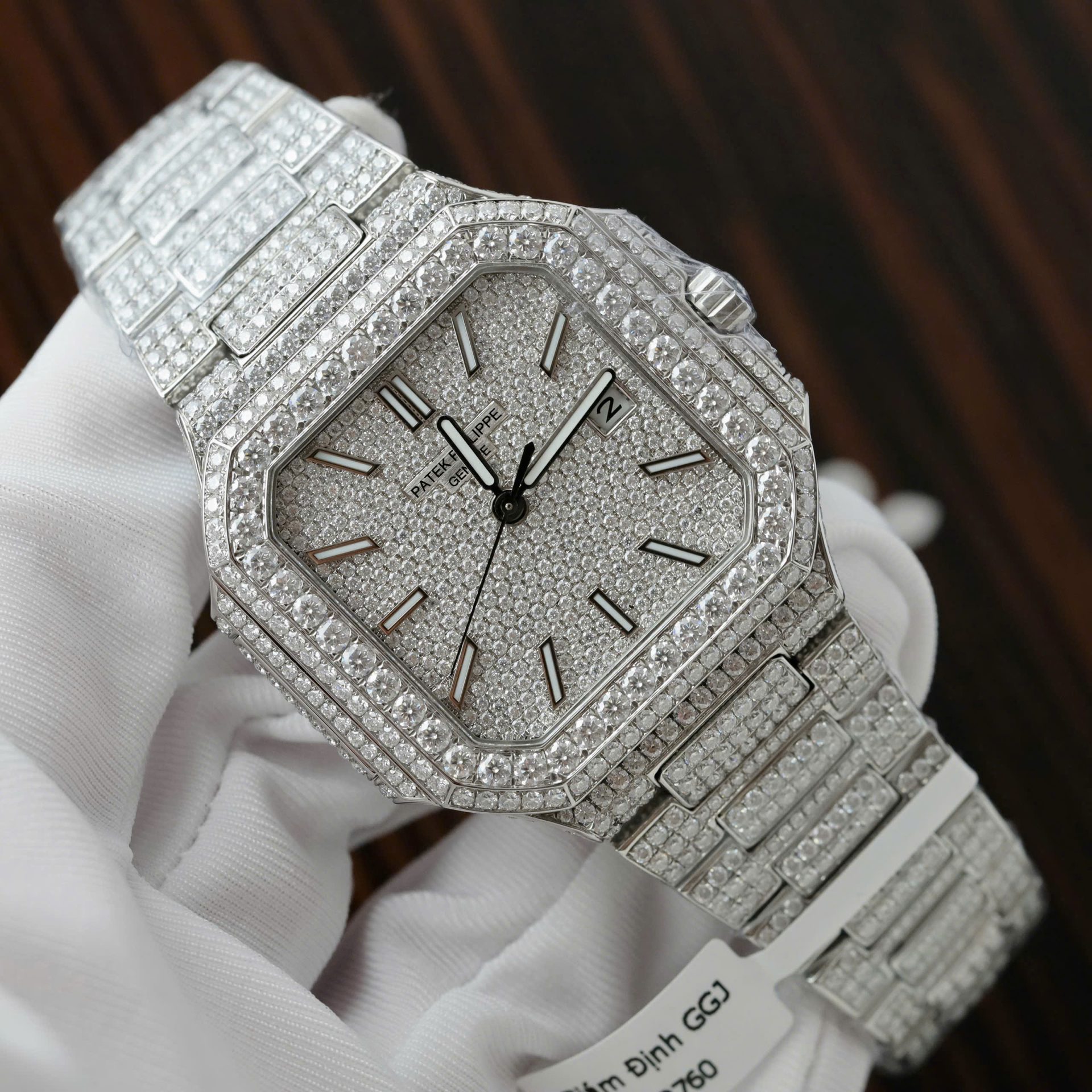 Patek Philippe Cubitus 5821 Copies Watches Diamonds Moissanite Hong Kong Custom 45mm - Top club