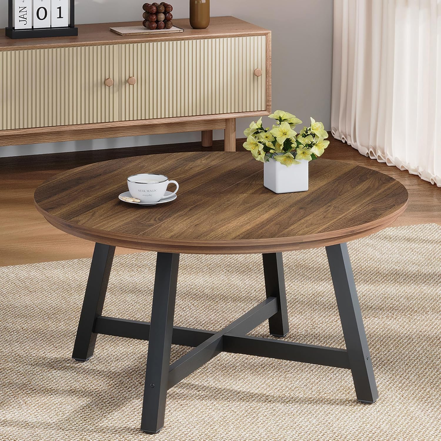 GarveeHome Round Coffee Table 36
