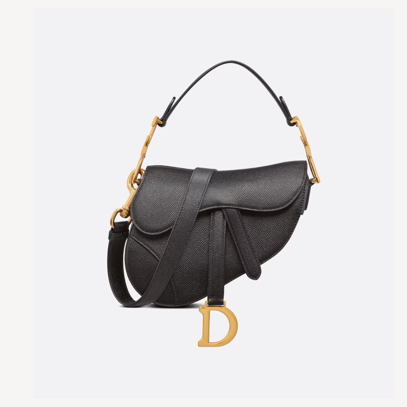 Dior Christian Dior Mini Saddle Bag With Strap Black For Women 7.5in/19cm