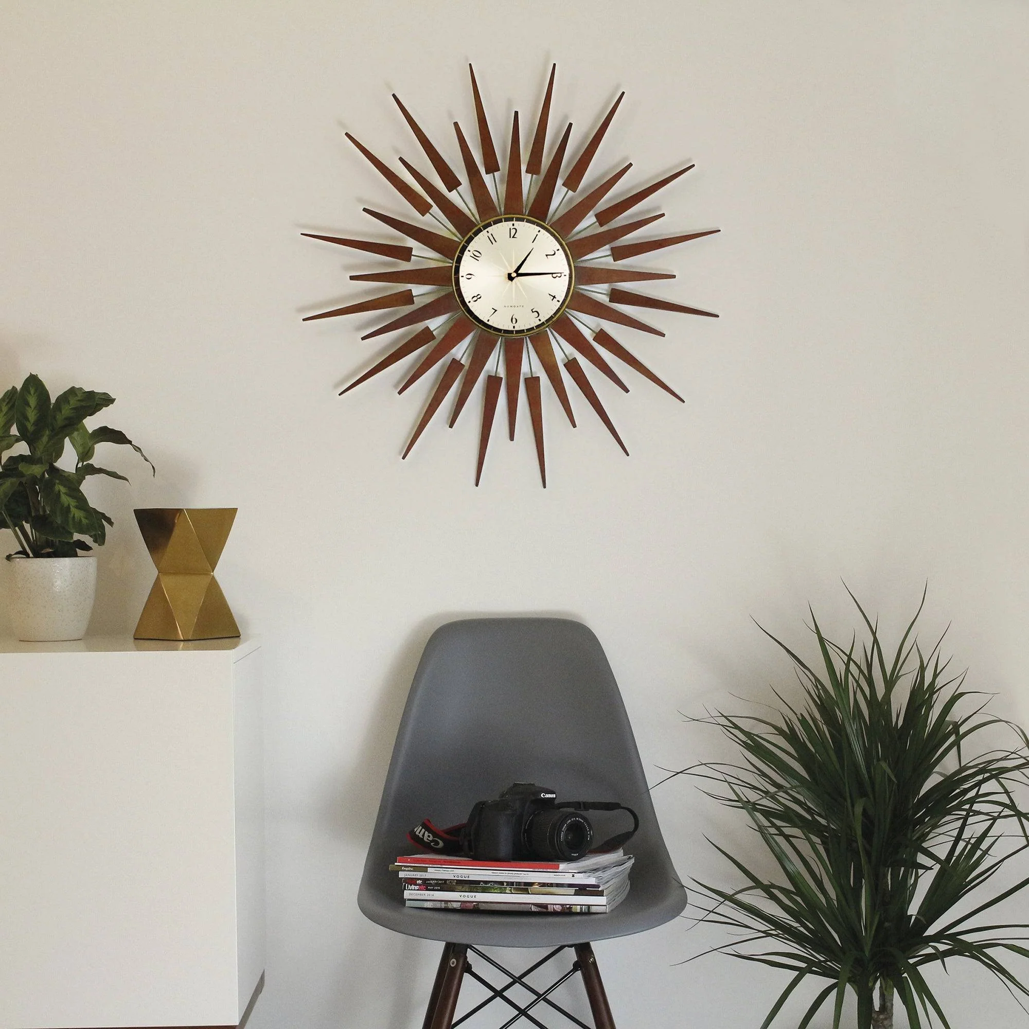 Newgate Pluto wall clock in dark wood