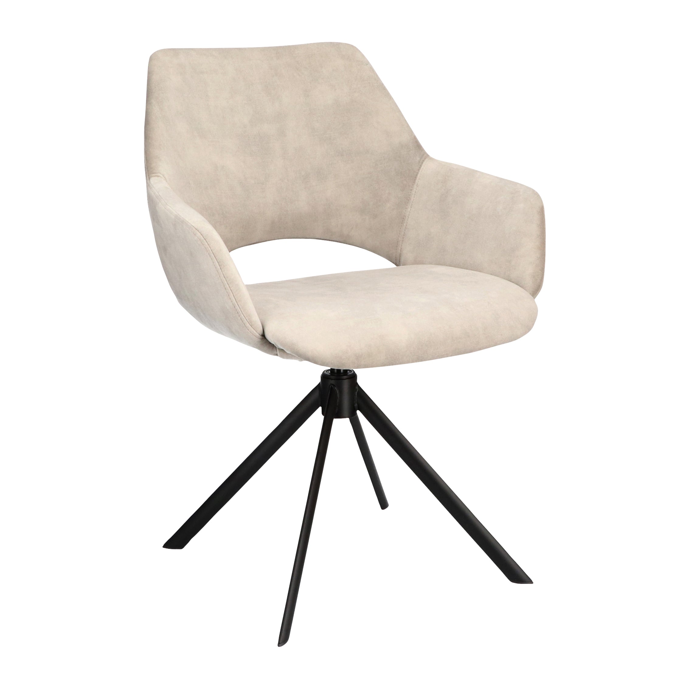 Blokker Oyster Eetkamerstoel - Fluweel - Beige