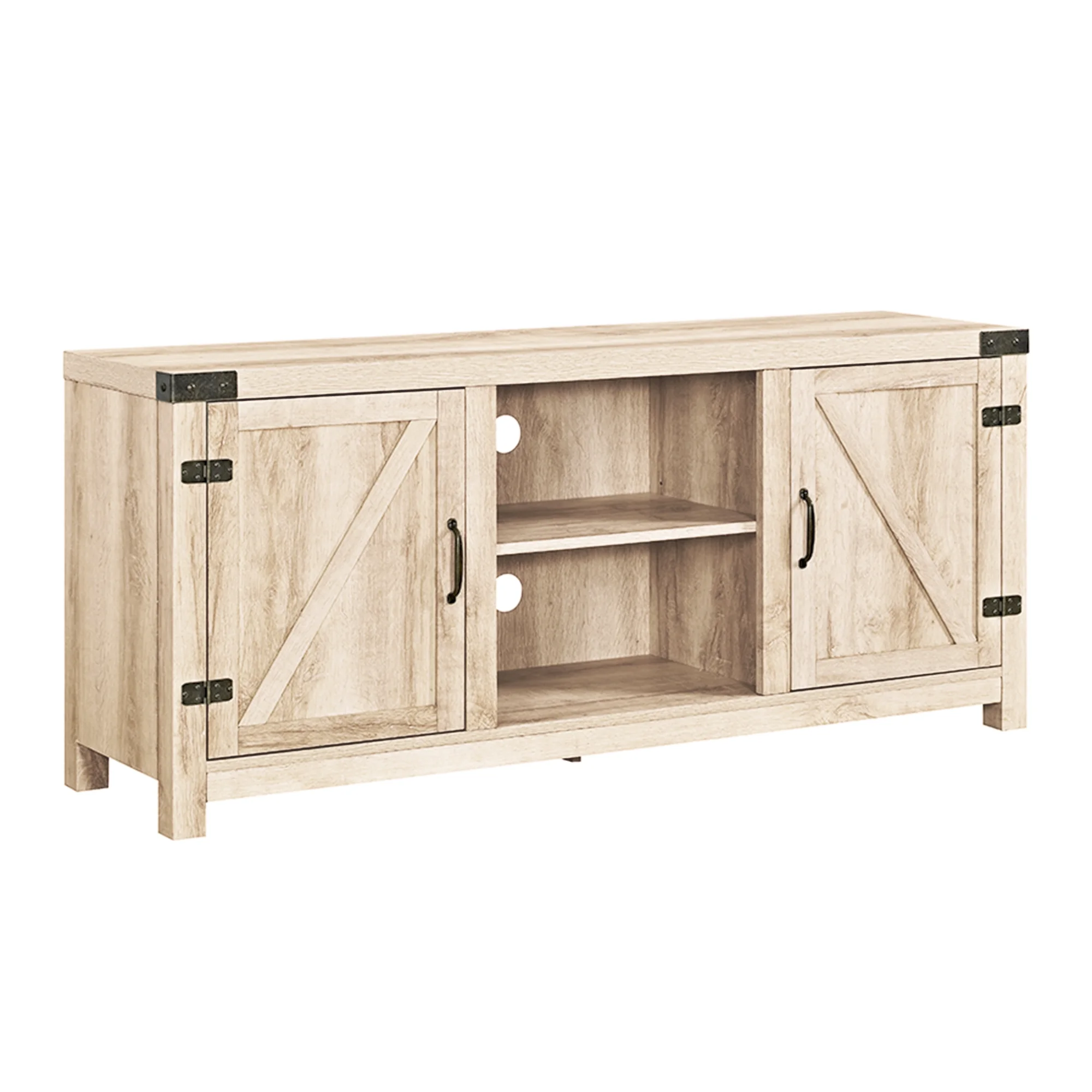 Walker Edison Modern Farmhouse Barn Door TV Stand for TVs up to 65", Grey Wash - Image 41