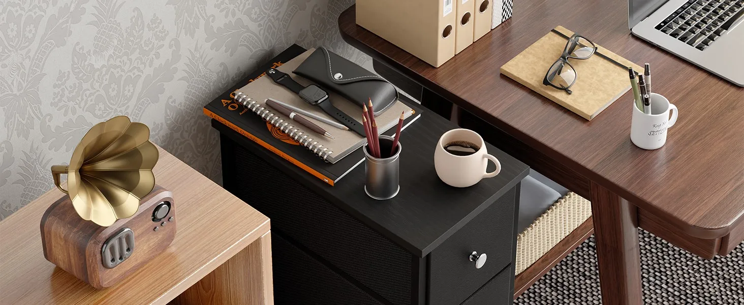 Slim Storage Dresser Home Office Desk Setup