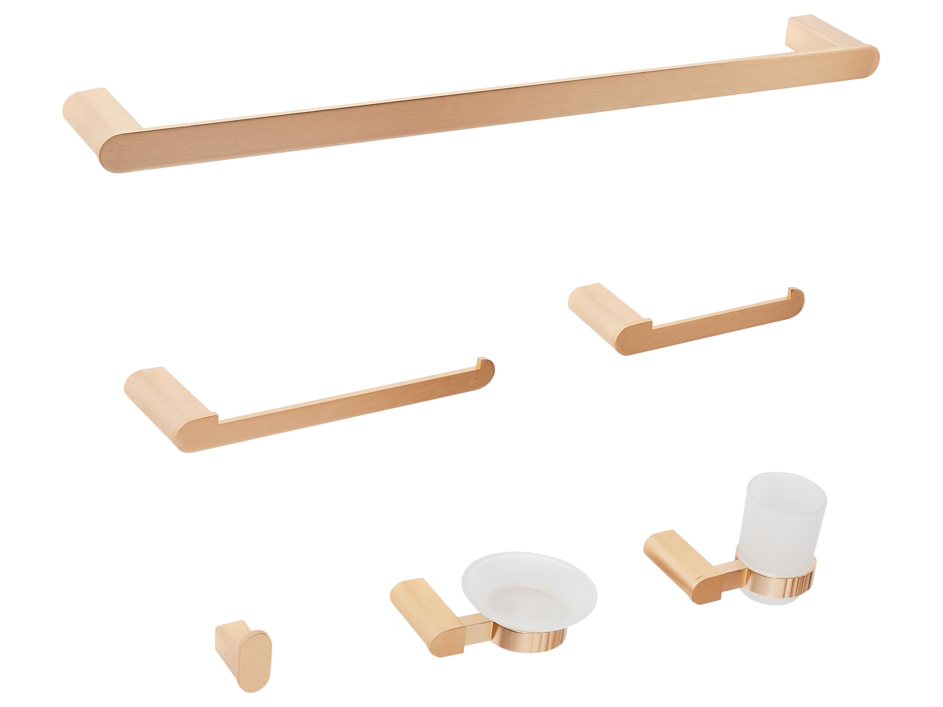 6-Piece Bathroom Hardware Set PARACAS with Towel Bars and Hooks Gold