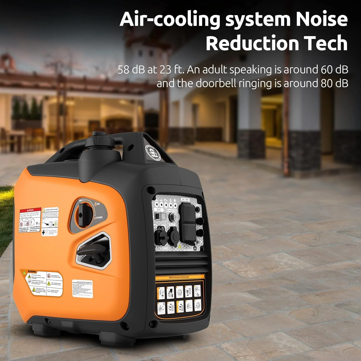 Portable Inverter Generator 2500W Gas Powered - Orange - Image 9 Portable Inverter Generator 2500W Gas Powered - Orange - Image 9