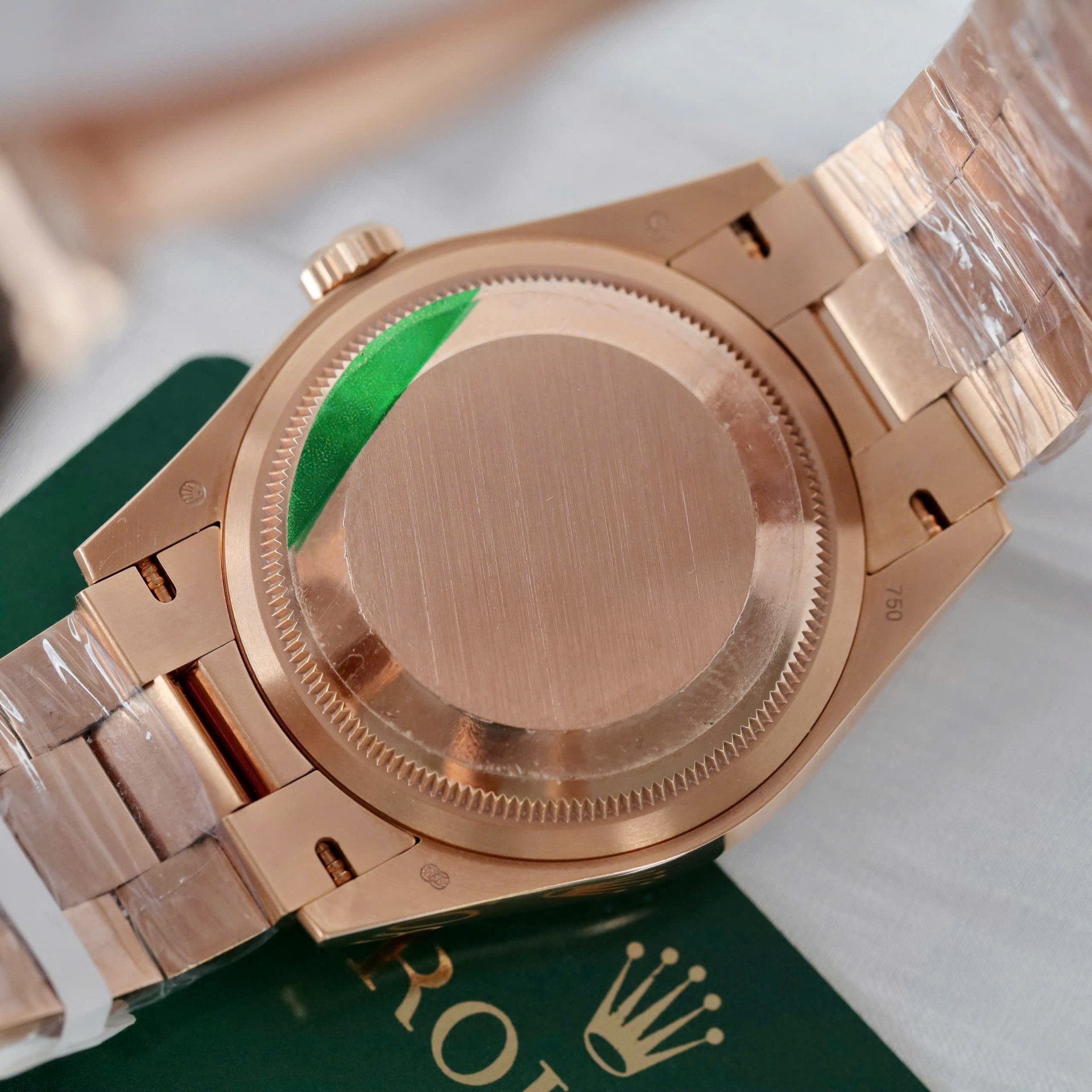 Rolex Day-Date Copies Watches 18K Rose Gold Wrapped + Moissanite Diamonds GM Factory 36mm - Top club